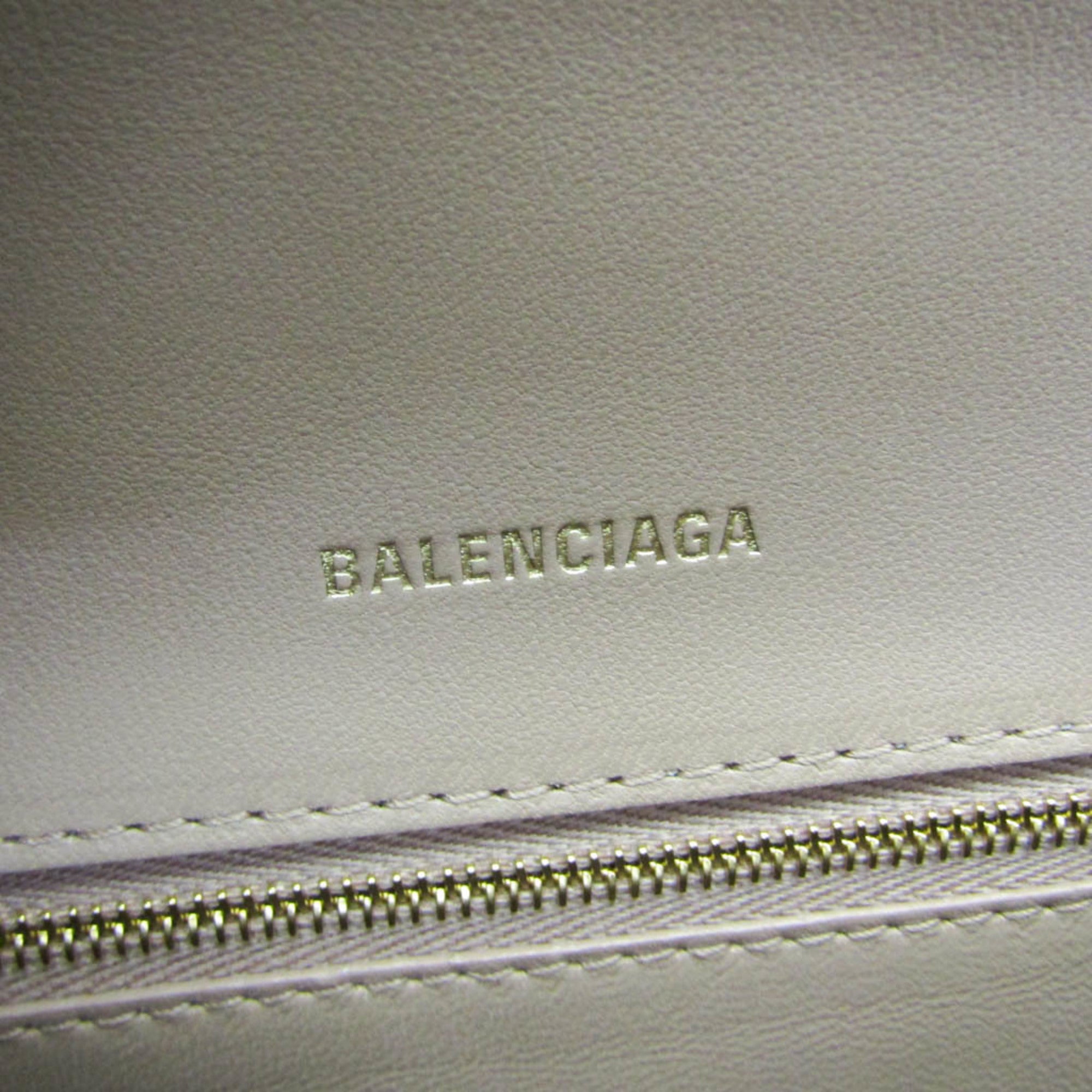 Balenciaga Hourglass Crocodile Embossed Pink Leather Handbag (Pre-Owned)