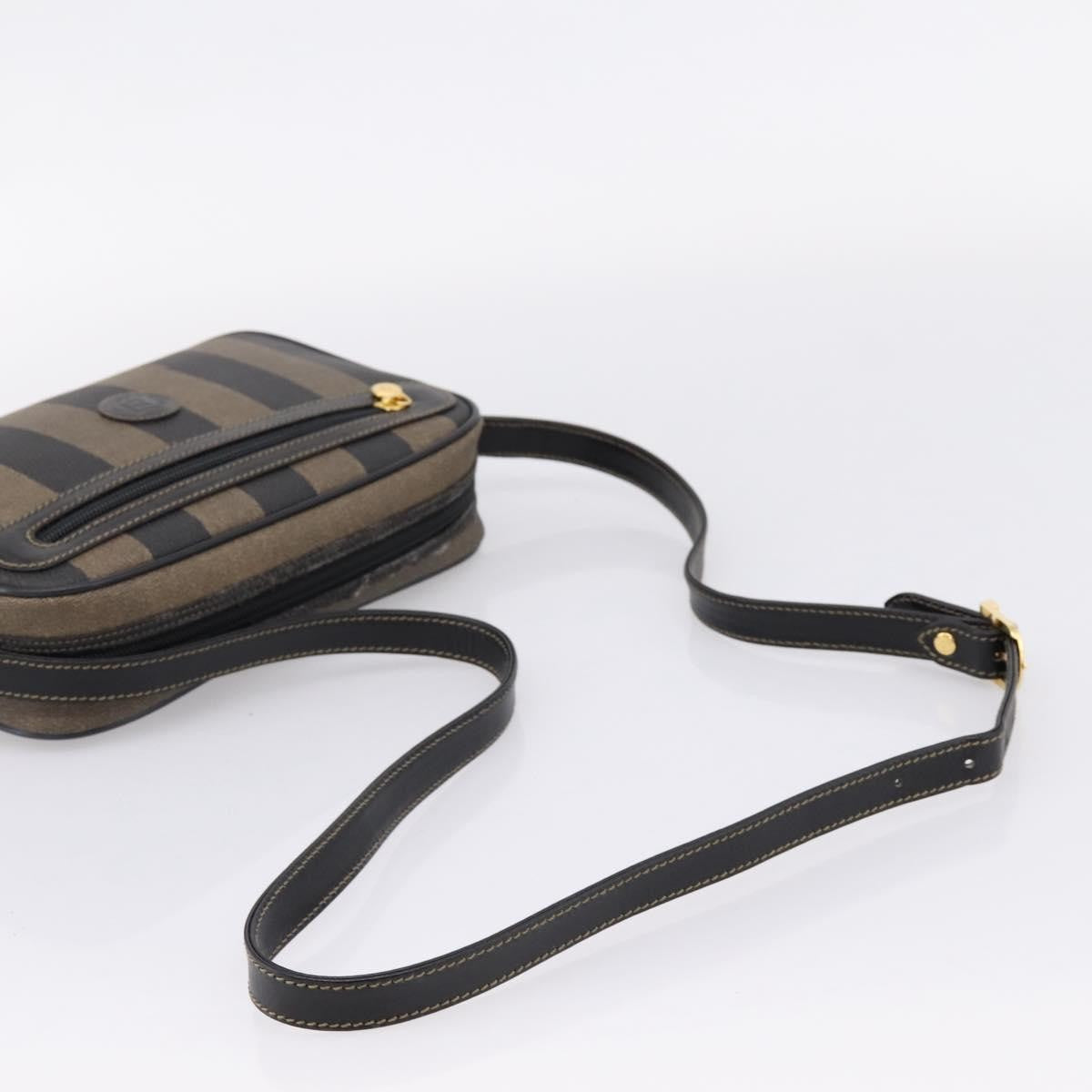Fendi Vintage Pequin Front Pocket Coated Canvas Brown Canvas Crossbody Bag Bag (Pre-Owned)