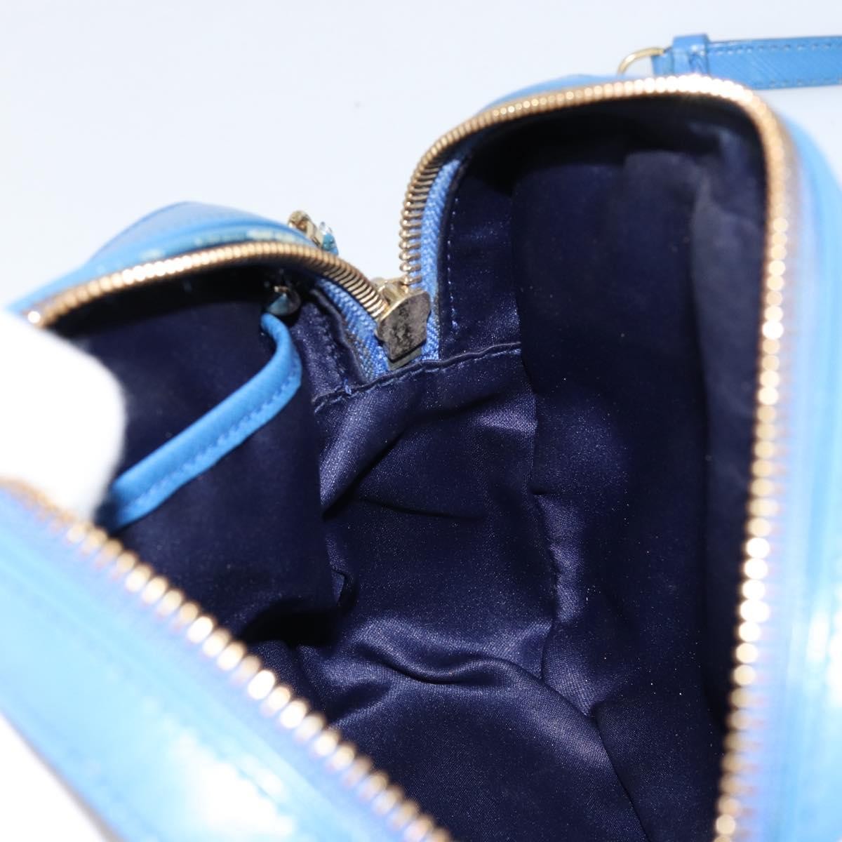 Salvatore Ferragamo Vala Chain Leather Blue Leather Shoulder Bag Bag (Pre-Owned)