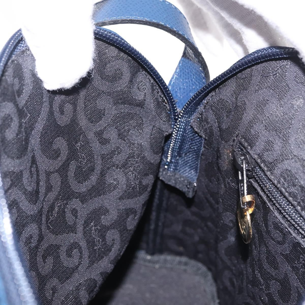 Saint Laurent Overseas Leather Navy Leather Tote Bag Bag (Pre-Owned)