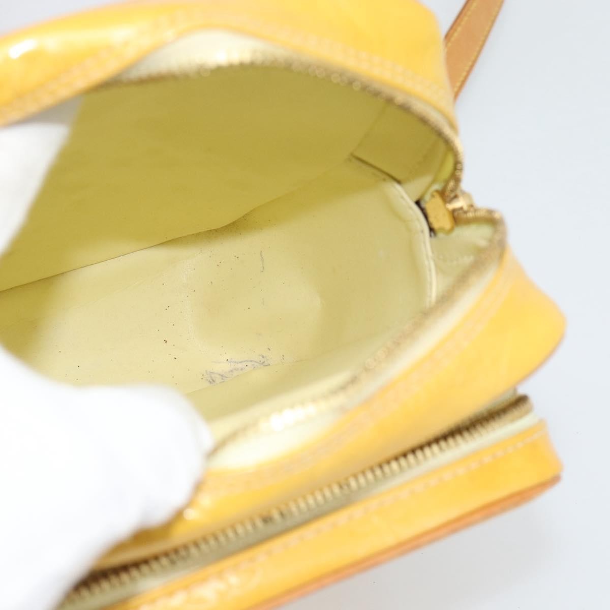 Louis Vuitton Wooster Monogram Vernis Yellow Patent_Leather Handbag (Pre-Owned)