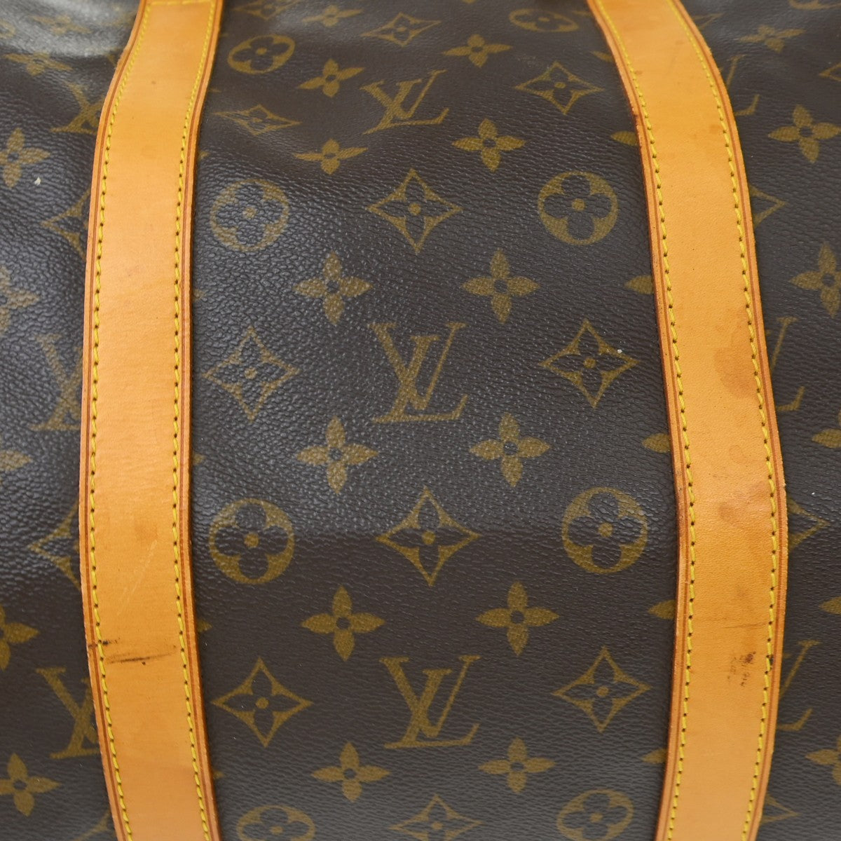 Louis Vuitton Keepall Bandouliere Monogram Canvas Brown Canvas Travel Bag Bag (Pre-Owned)