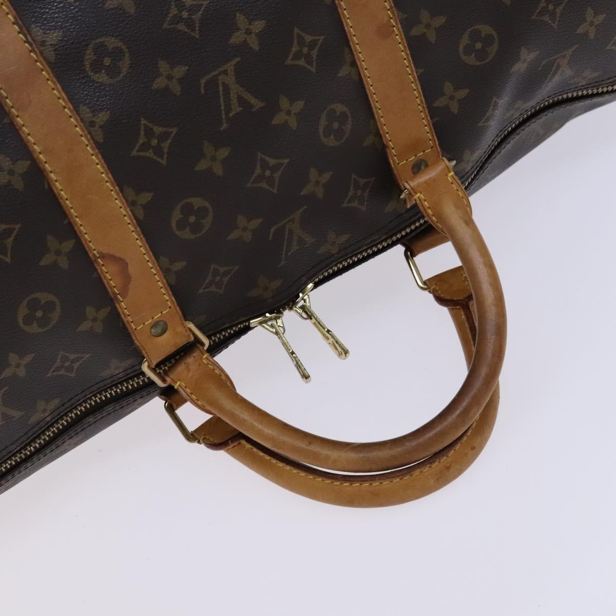 Louis Vuitton Keepall Bandouliere Monogram Canvas Brown Canvas Travel Bag Bag (Pre-Owned)