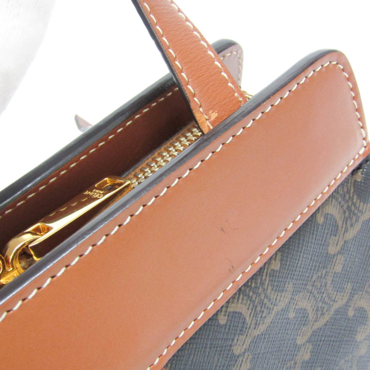 Celine Teen Cabas De France Triomphe Coated Canvas Brown Canvas Handbag (Pre-Owned)