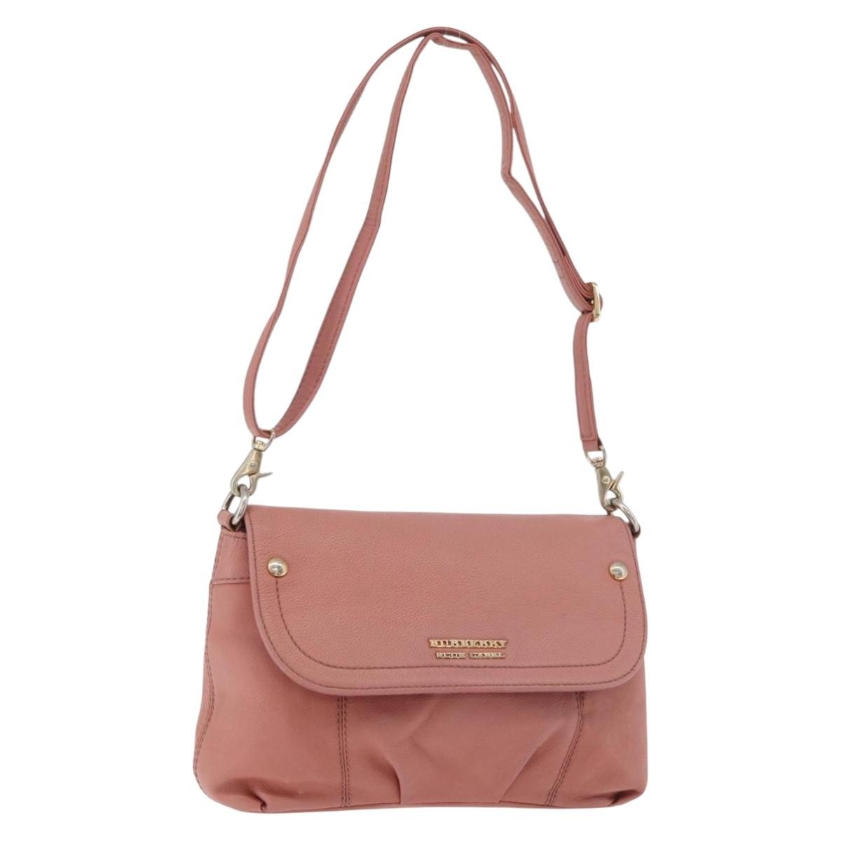 Burberry Blue Label Nylon Pink Leather Shoulder Bag Bag (Pre-Owned)