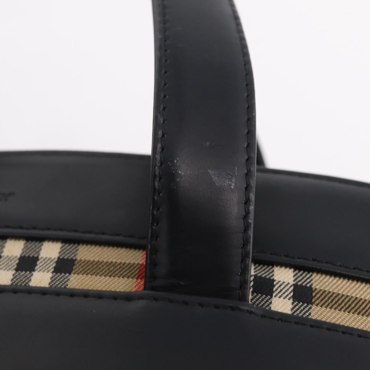 Burberry Nova Check Canvas And Leather Black Leather Handbag (Pre-Owned)