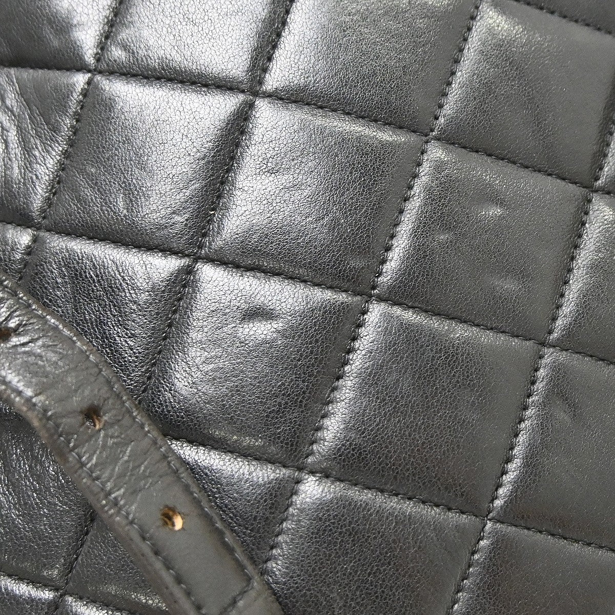 Chanel Duma Drawstring Quilted Leather Black Leather Backpack Bag (Pre-Owned)