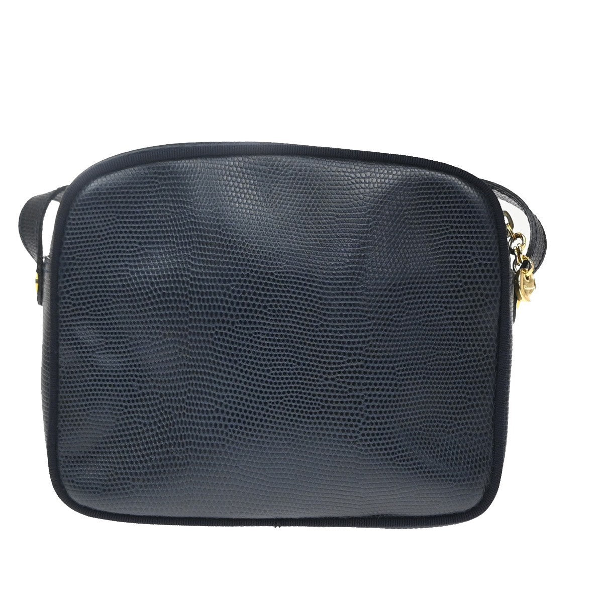 Salvatore Ferragamo Vara Bow Camera Leather Navy Leather Shoulder Bag Bag (Pre-Owned)