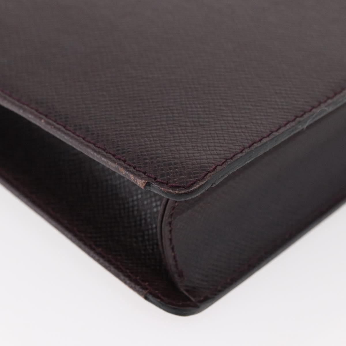 Louis Vuitton Serviette Kourad Taiga Leather Burgundy Leather Briefcase Bag (Pre-Owned)
