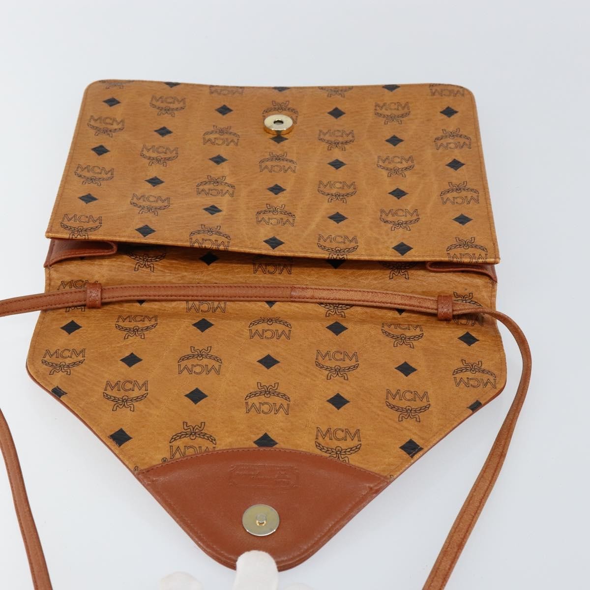 MCM Visetos Canvas And Leather Brown Canvas Shoulder Bag Bag (Pre-Owned)