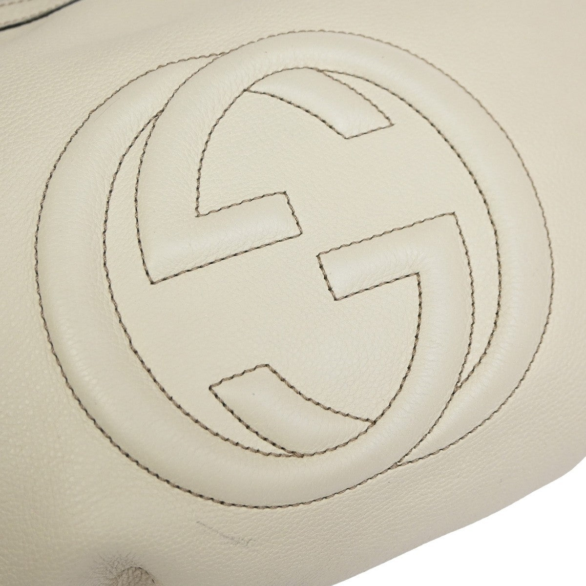 Gucci Soho Messenger Leather White Leather Shoulder Bag Bag (Pre-Owned)