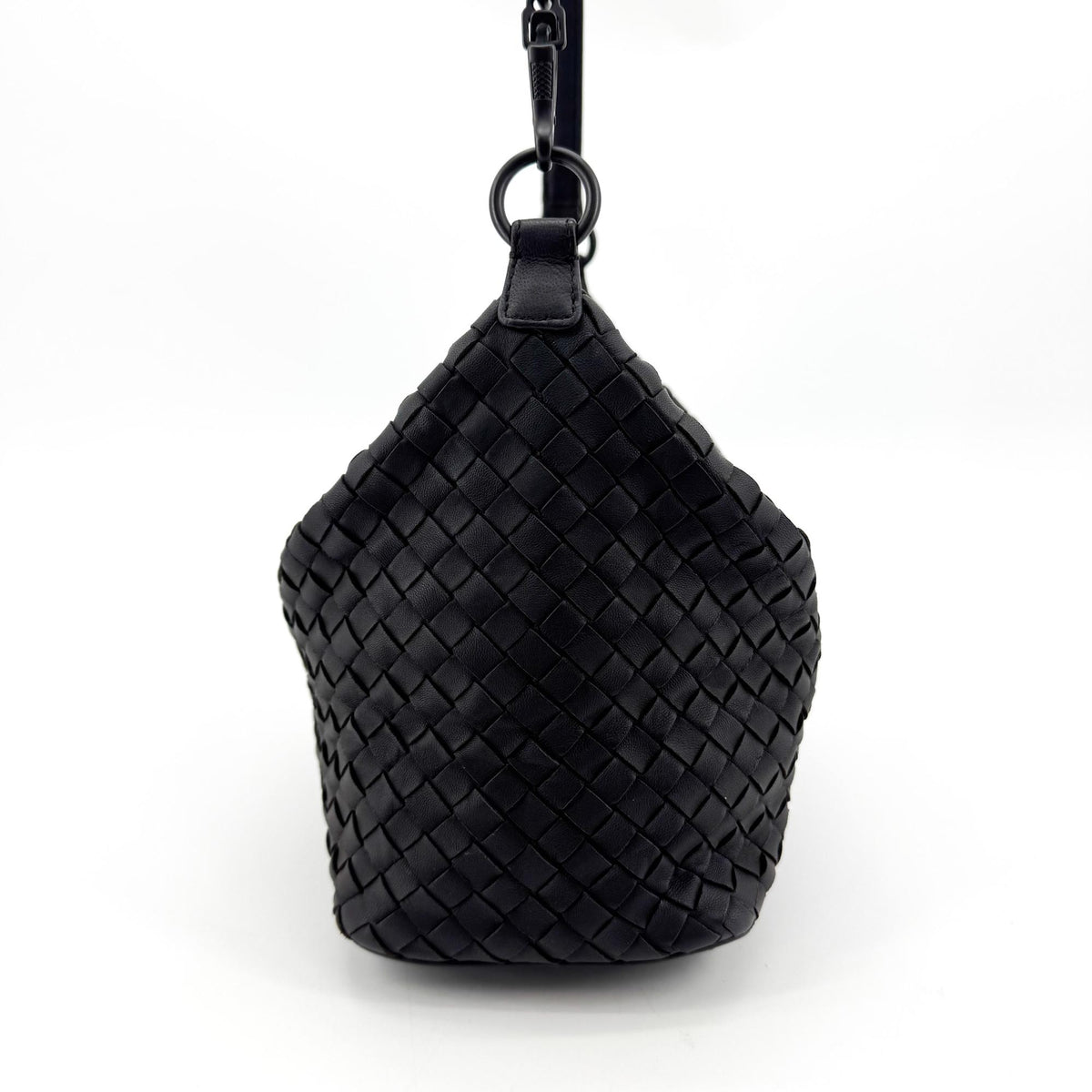 Bottega Veneta Wallace Intrecciato Nappa Black Leather Shoulder Bag Bag (Pre-Owned)
