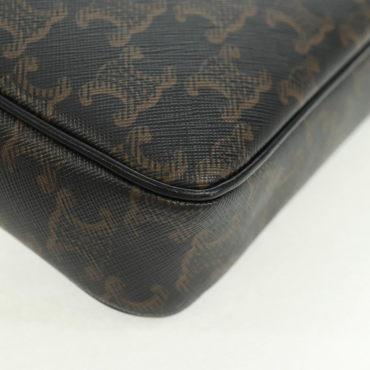 Celine Logo Messenger Triomphe Coated Canvas Black Pvc Shoulder Bag Bag (Pre-Owned)
