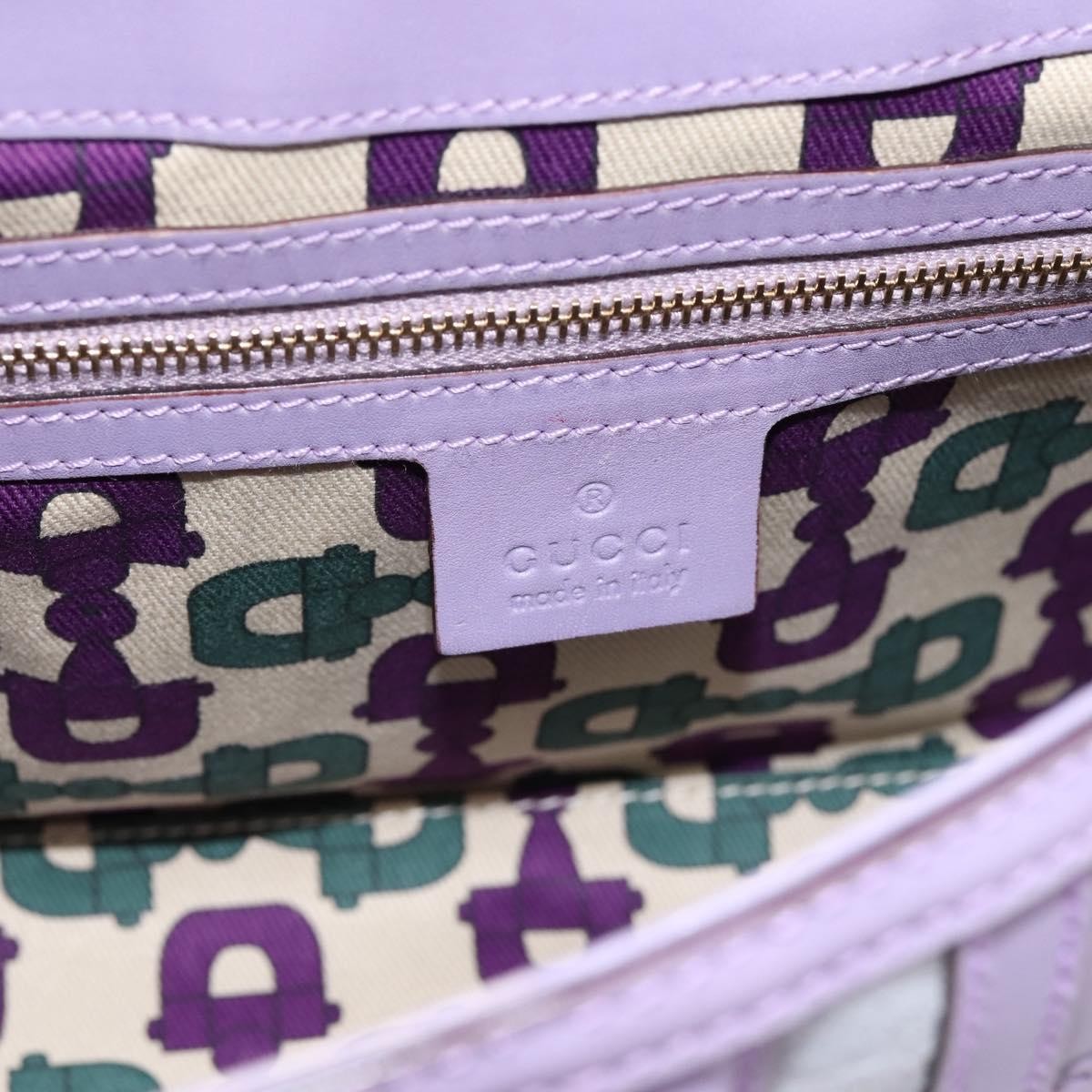 Gucci Web Flap Guccissima Purple Leather Shoulder Bag Bag (Pre-Owned)