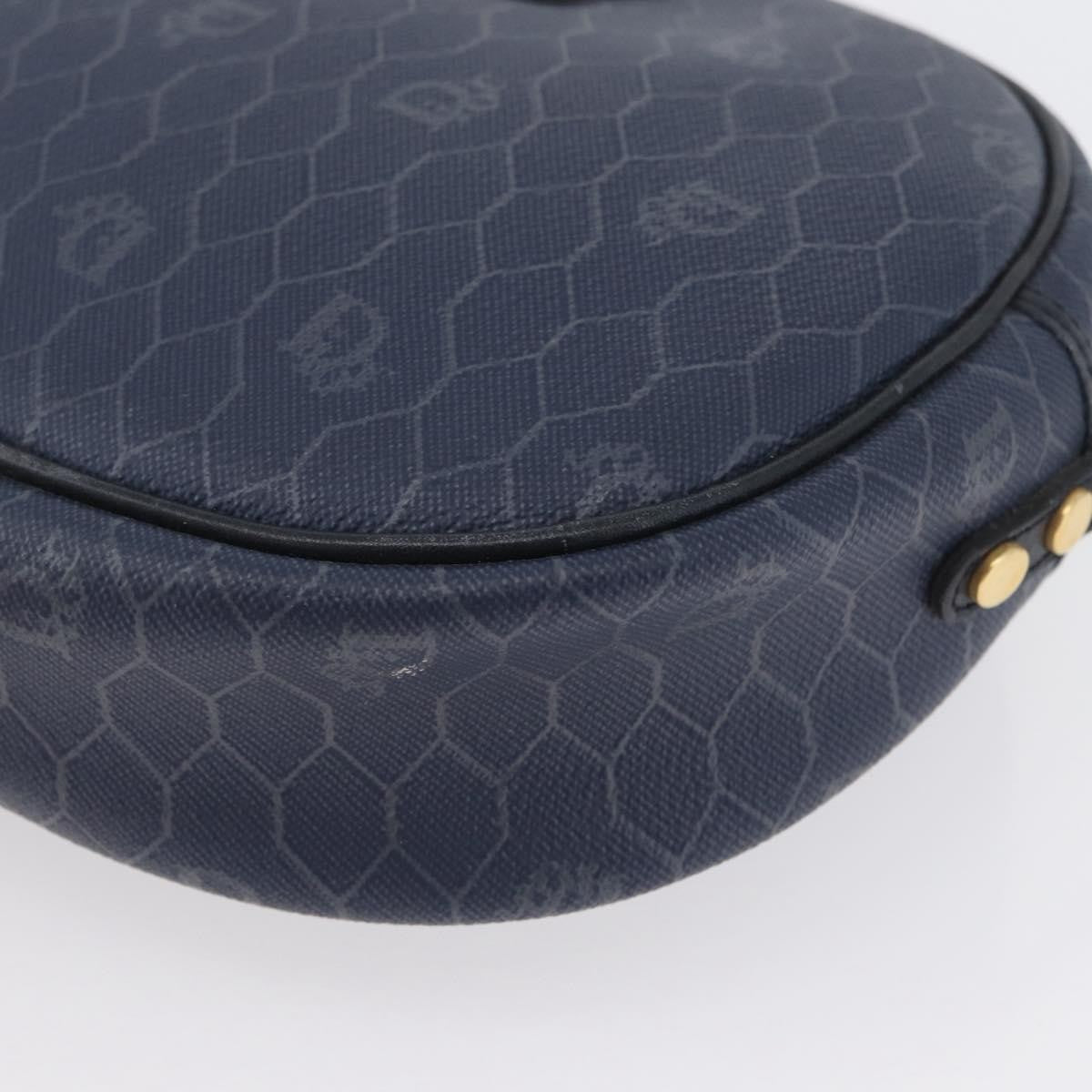 Christian Dior Vintage Honeycomb Canvas Navy Canvas Shoulder Bag Bag (Pre-Owned)