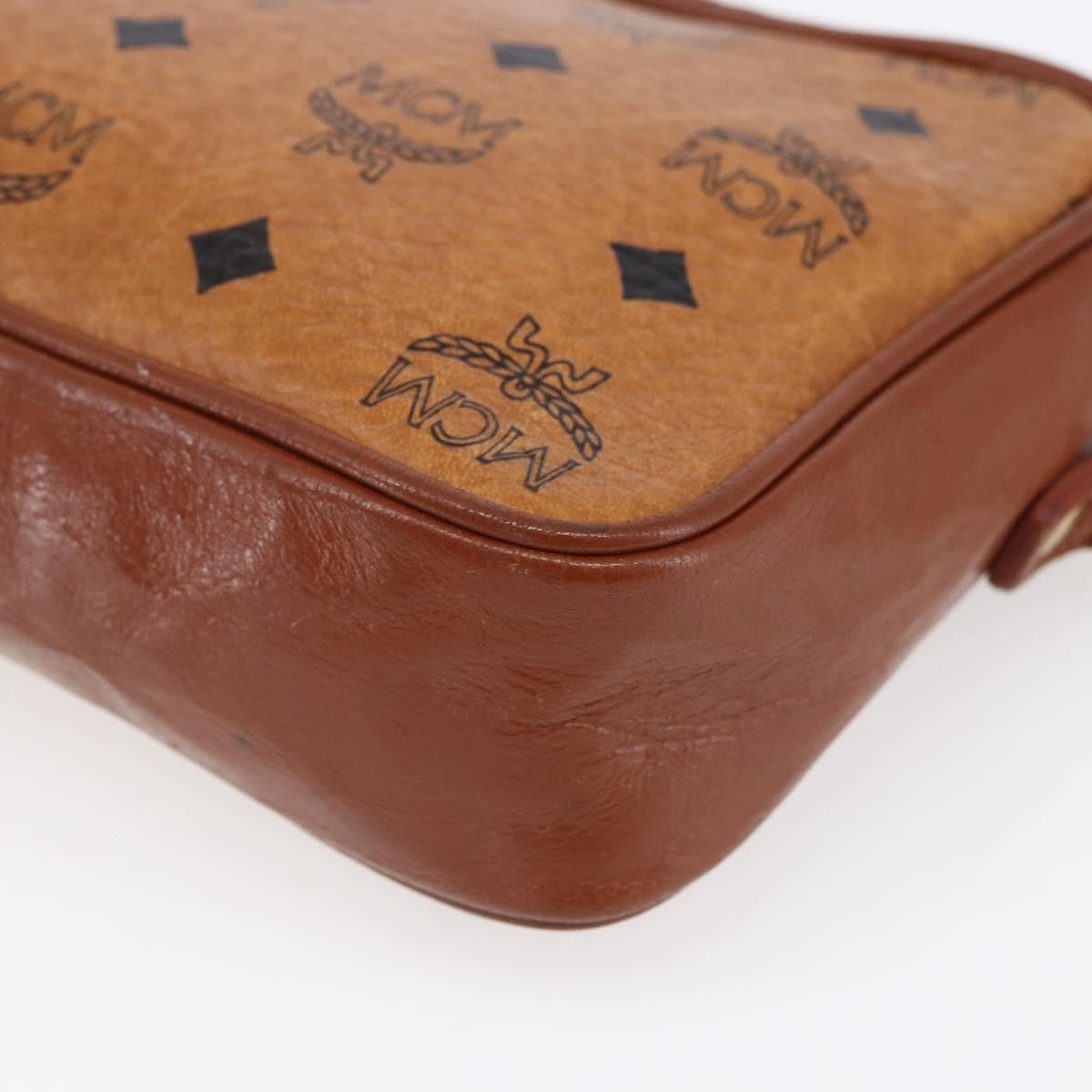 MCM Visetos Canvas And Leather Brown Canvas Shoulder Bag Bag (Pre-Owned)