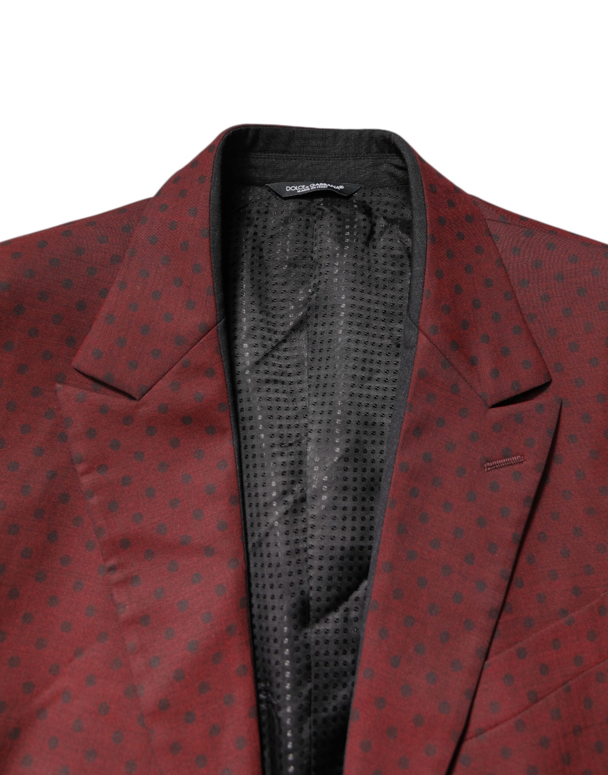 Dolce & Gabbana Maroon Wool Slim Fit Men Coat Jacket Men's Blazer (Pre-Owned)