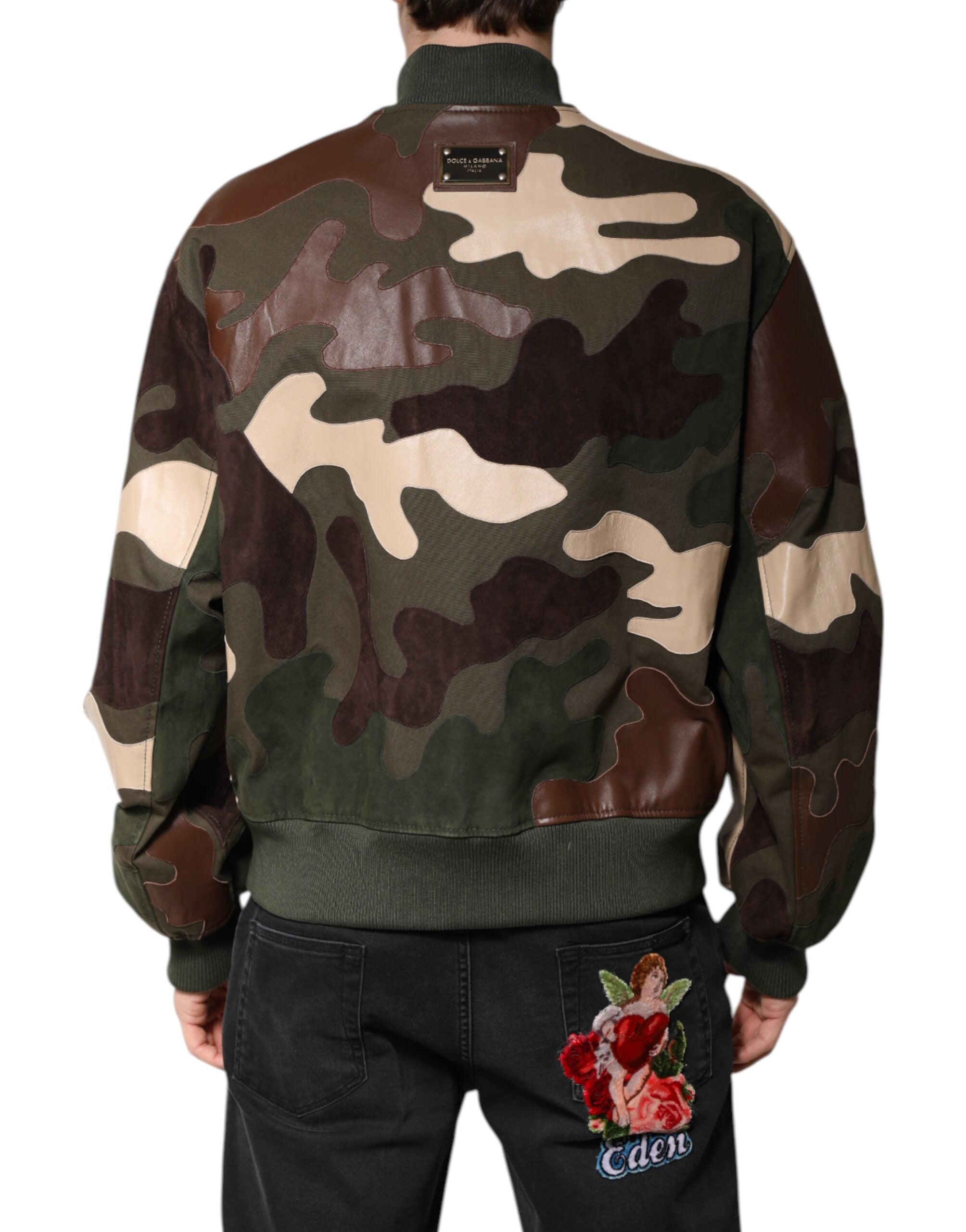 Dolce & Gabbana Multicolor Cotton Bomber Full Zip Men's Jacket