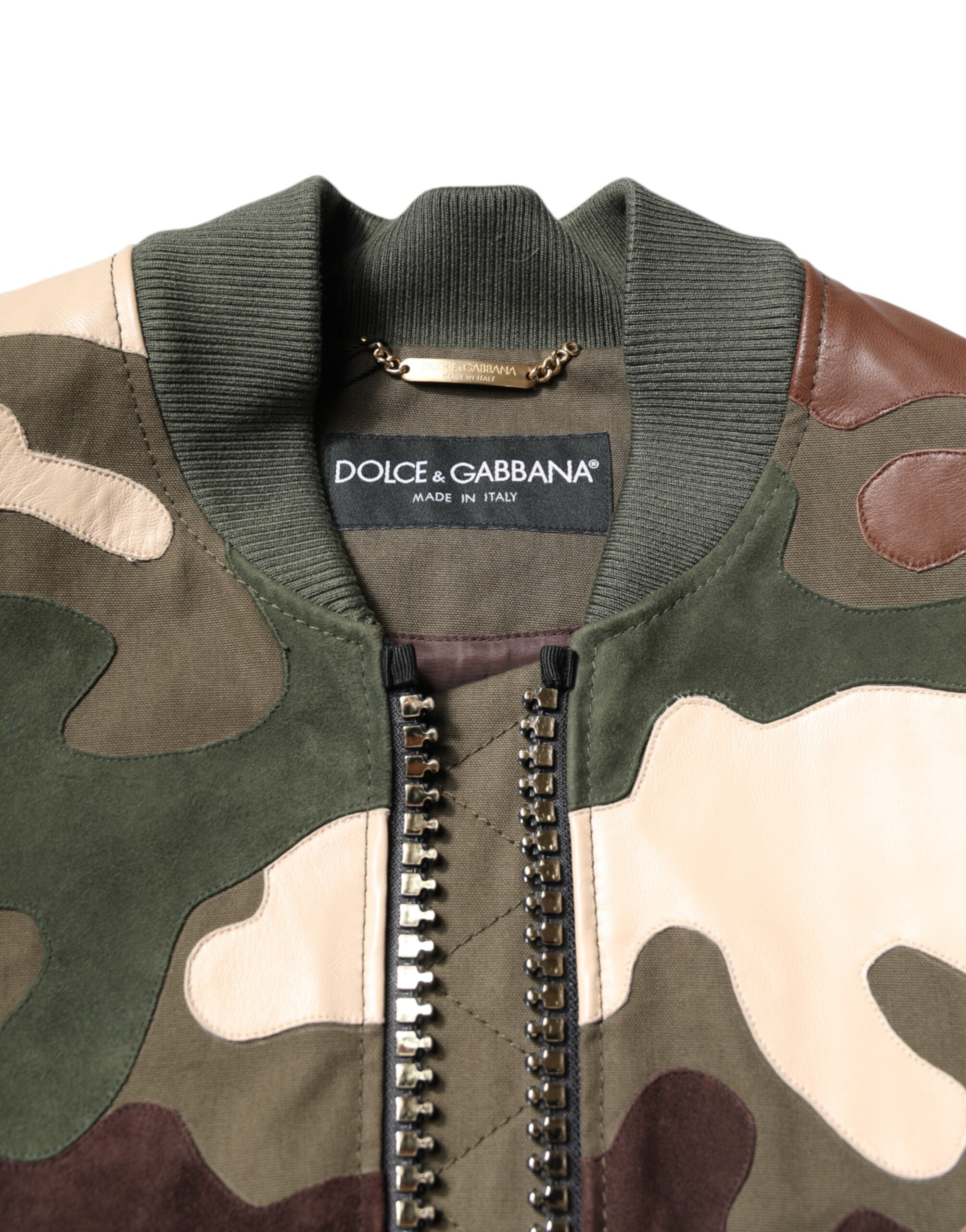 Dolce & Gabbana Multicolor Cotton Bomber Full Zip Men's Jacket