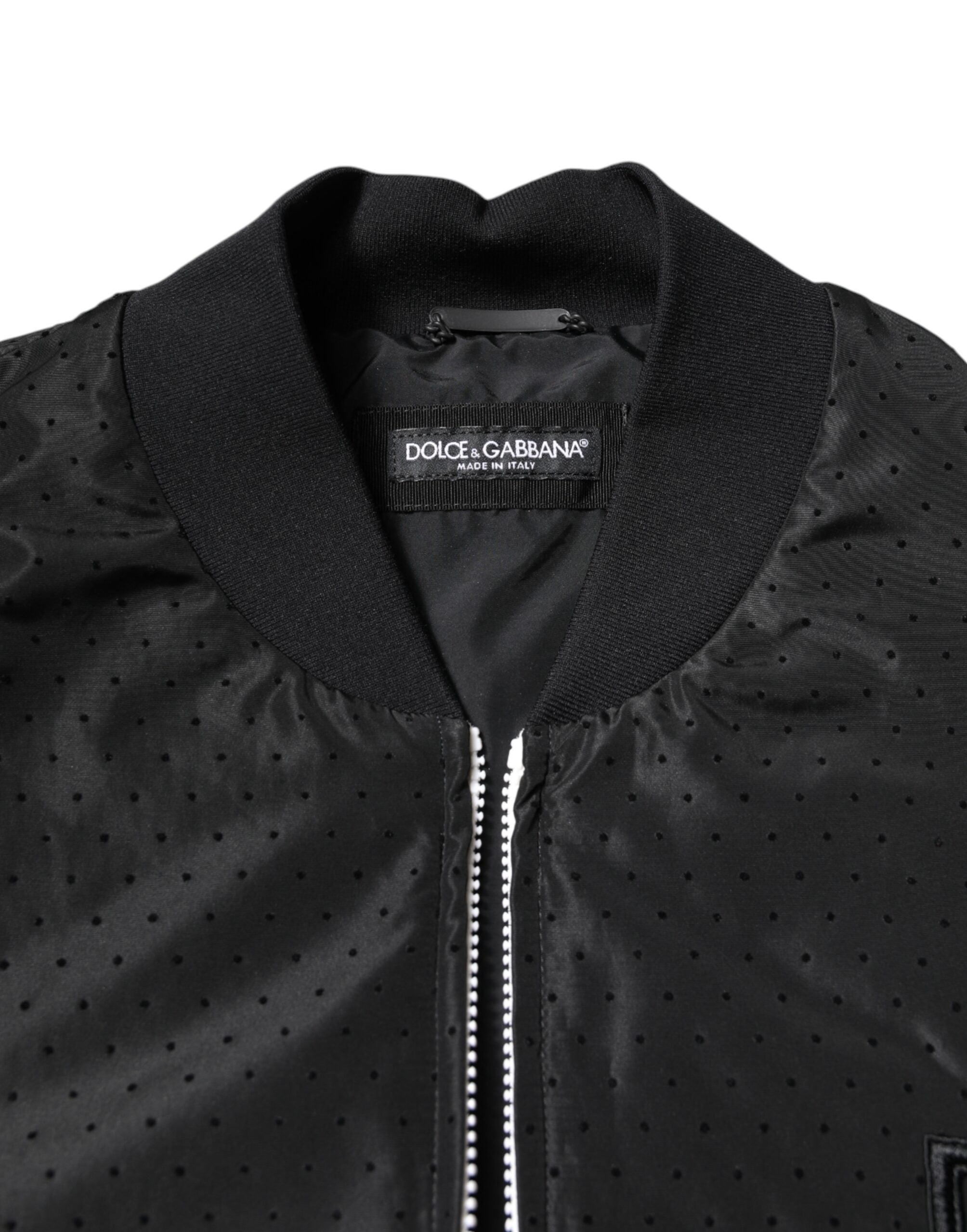 Dolce & Gabbana Black Long Sleeves Full Zip Bomber Men's Jacket (Pre-Owned)