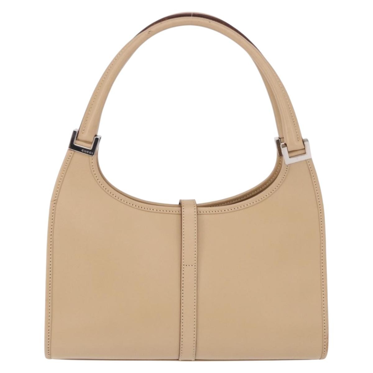Gucci Jackie Leather Beige Leather Handbag (Pre-Owned)