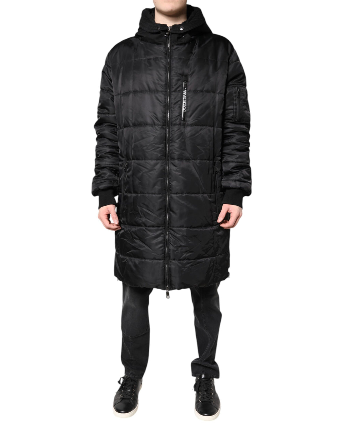 Dolce & Gabbana Black Hooded Parka Coat Winter Men's Jacket (Pre-Owned)
