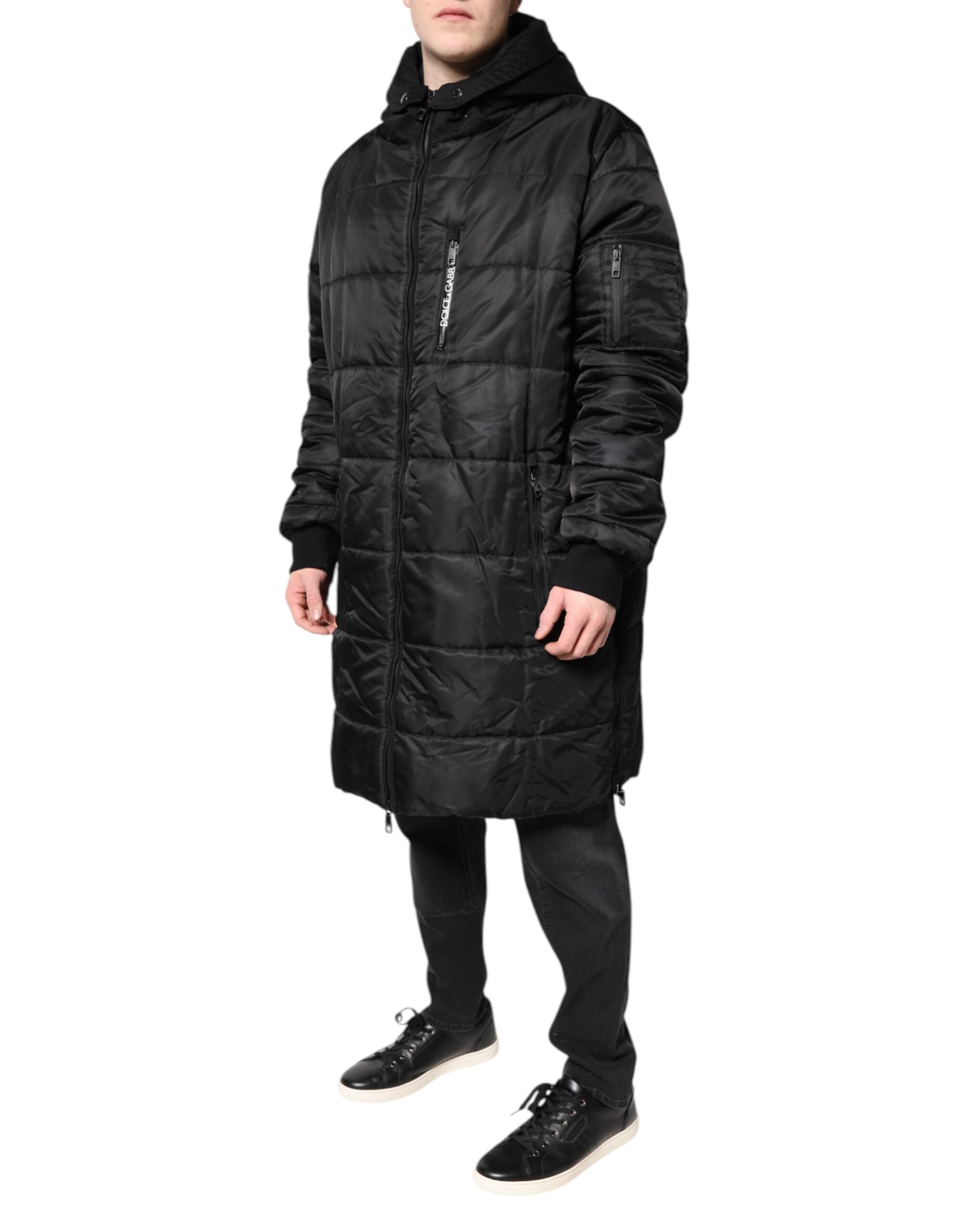Dolce & Gabbana Black Hooded Parka Coat Winter Men's Jacket (Pre-Owned)
