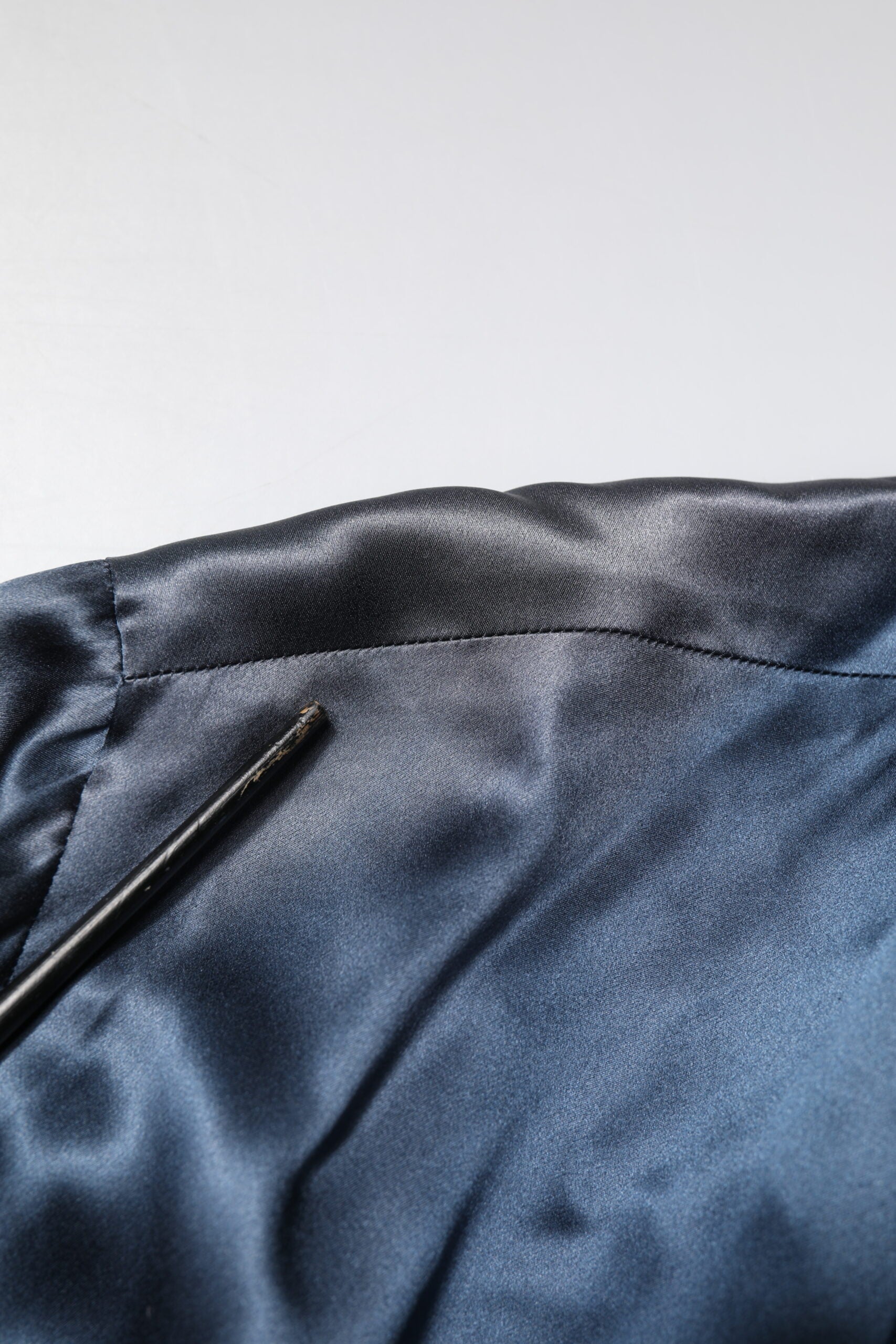 Dolce & Gabbana Blue Solid Silk Men Wrap Robe Coat Men's Jacket (Pre-Owned)