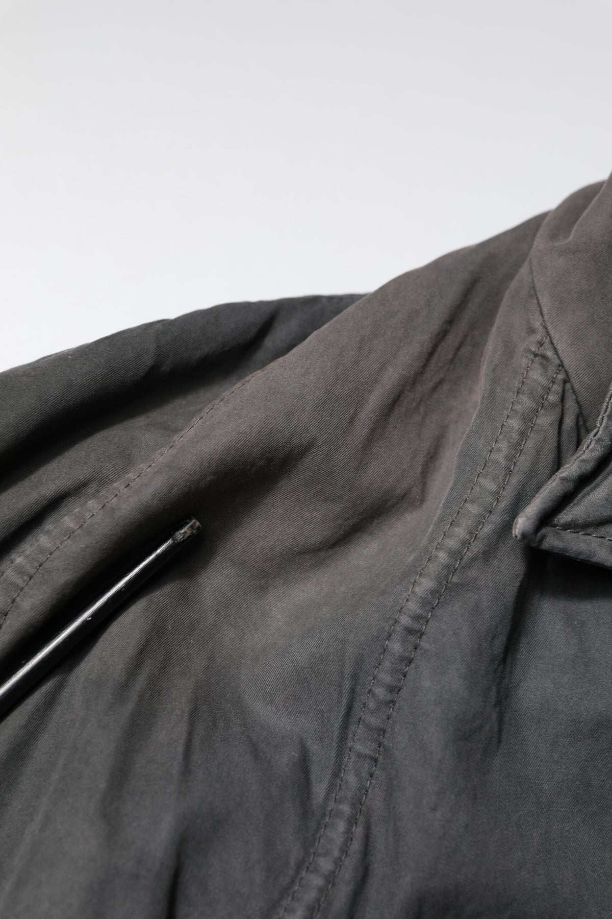 Dolce & Gabbana Black Solid Cotton Collared Coat Men's Jacket (Pre-Owned)