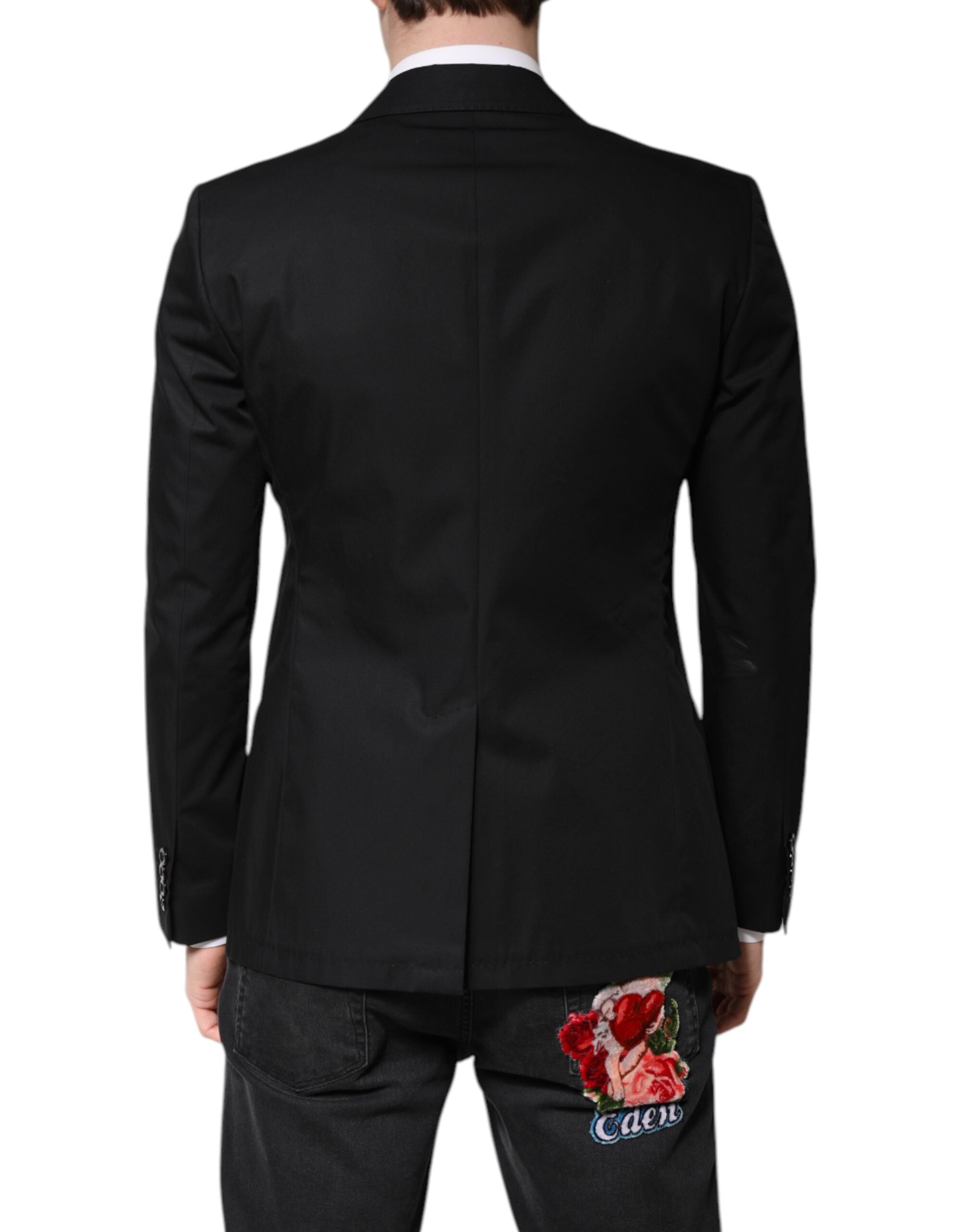 Dolce & Gabbana Black Cotton Single Breasted Men Coat Men's Blazer (Pre-Owned)