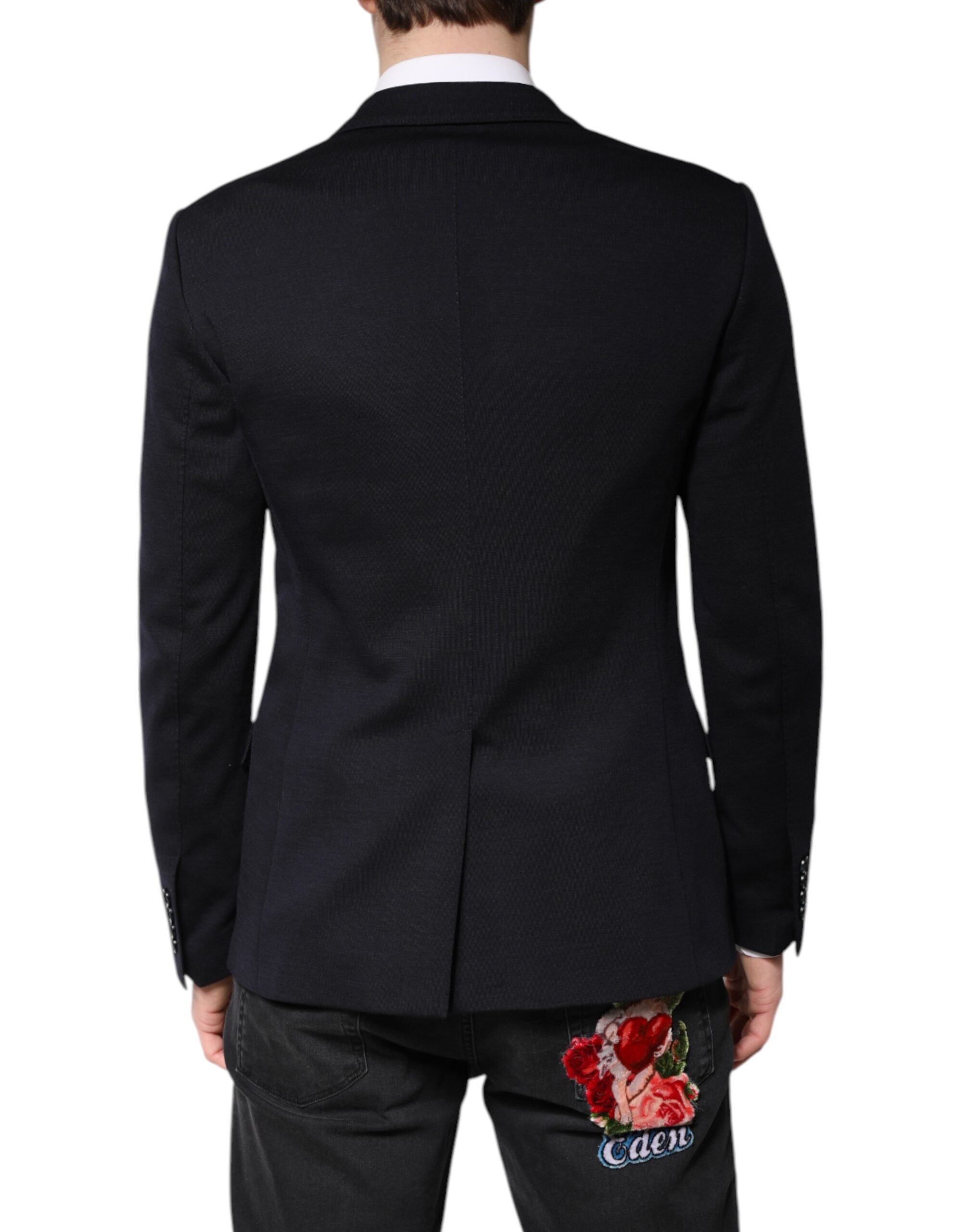 Dolce & Gabbana Dark Blue Wool Single Breasted Coat Suit Men's Blazer (Pre-Owned)