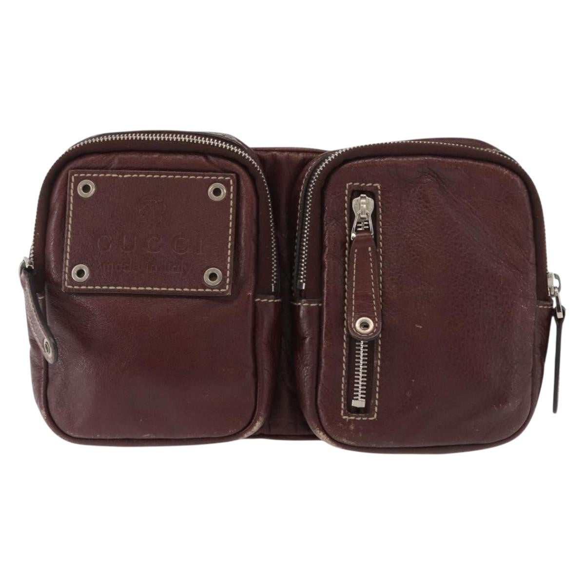 Gucci Belt Leather Burgundy Leather Shoulder Bag Bag (Pre-Owned)