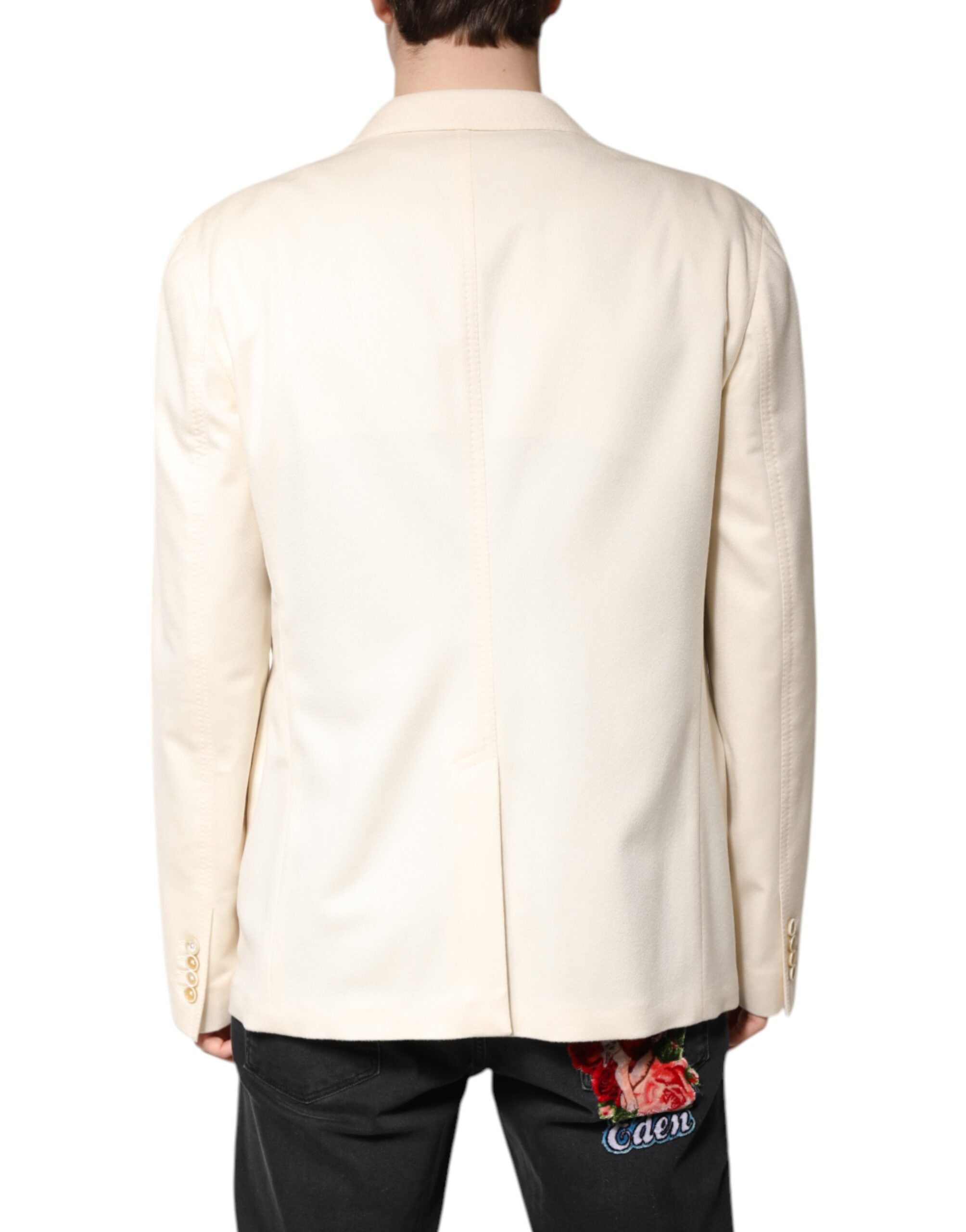 Dolce & Gabbana Beige Cashmere Double Breasted Coat Men's Blazer (Pre-Owned)