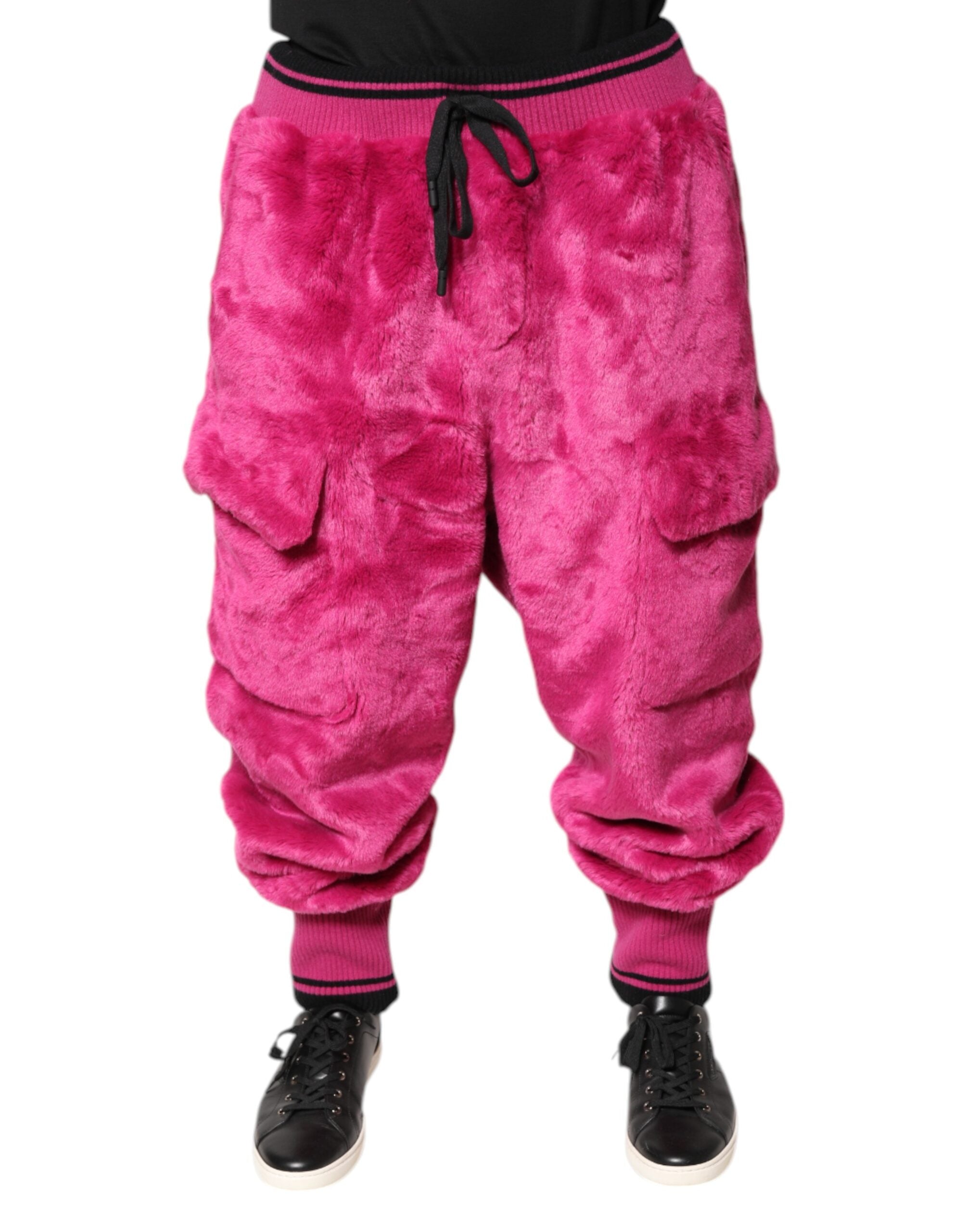 Dolce & Gabbana Pink Acrylic Cargo Jogging SweatMen's Men's Pants