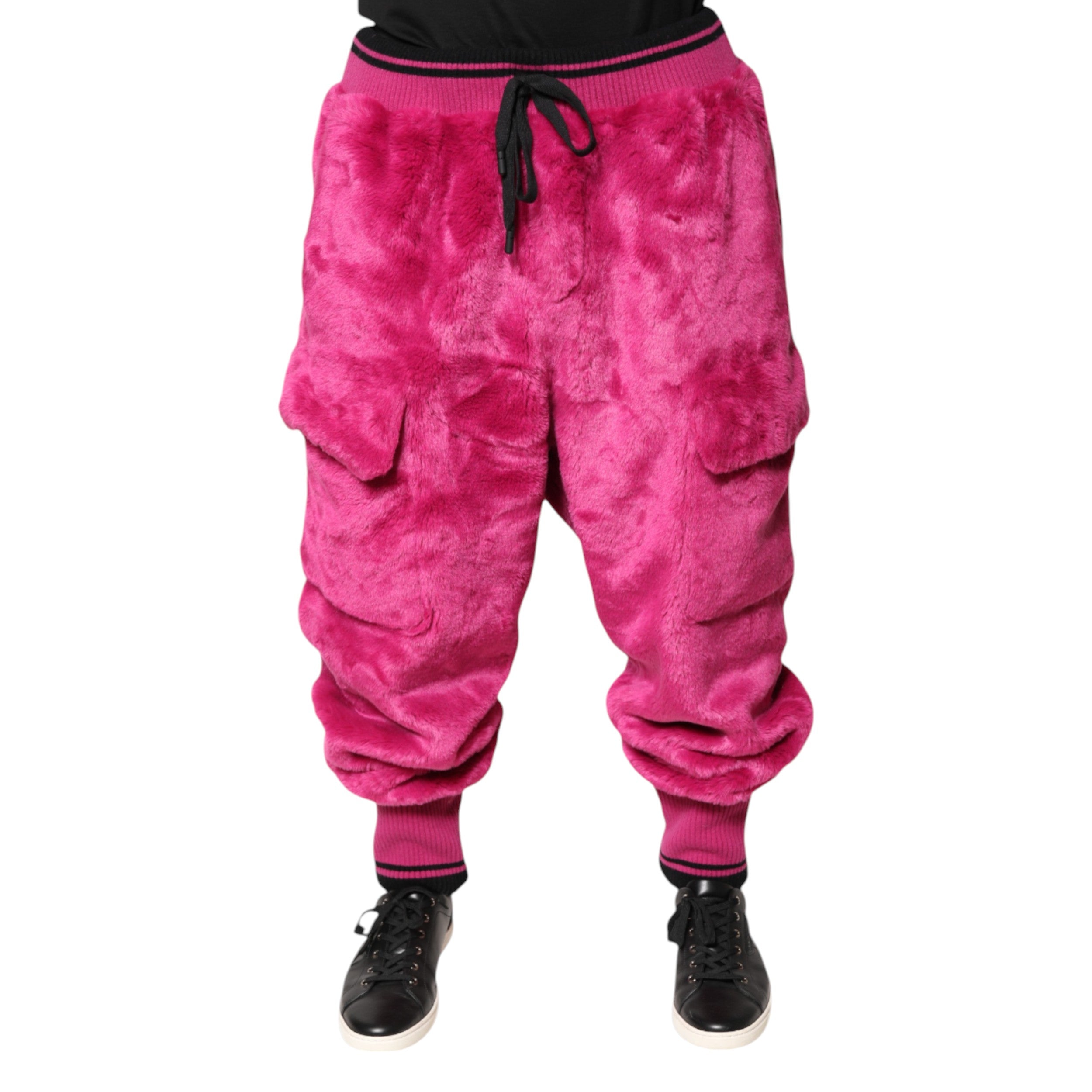 Dolce & Gabbana Pink Acrylic Cargo Jogging SweatMen's Men's Pants