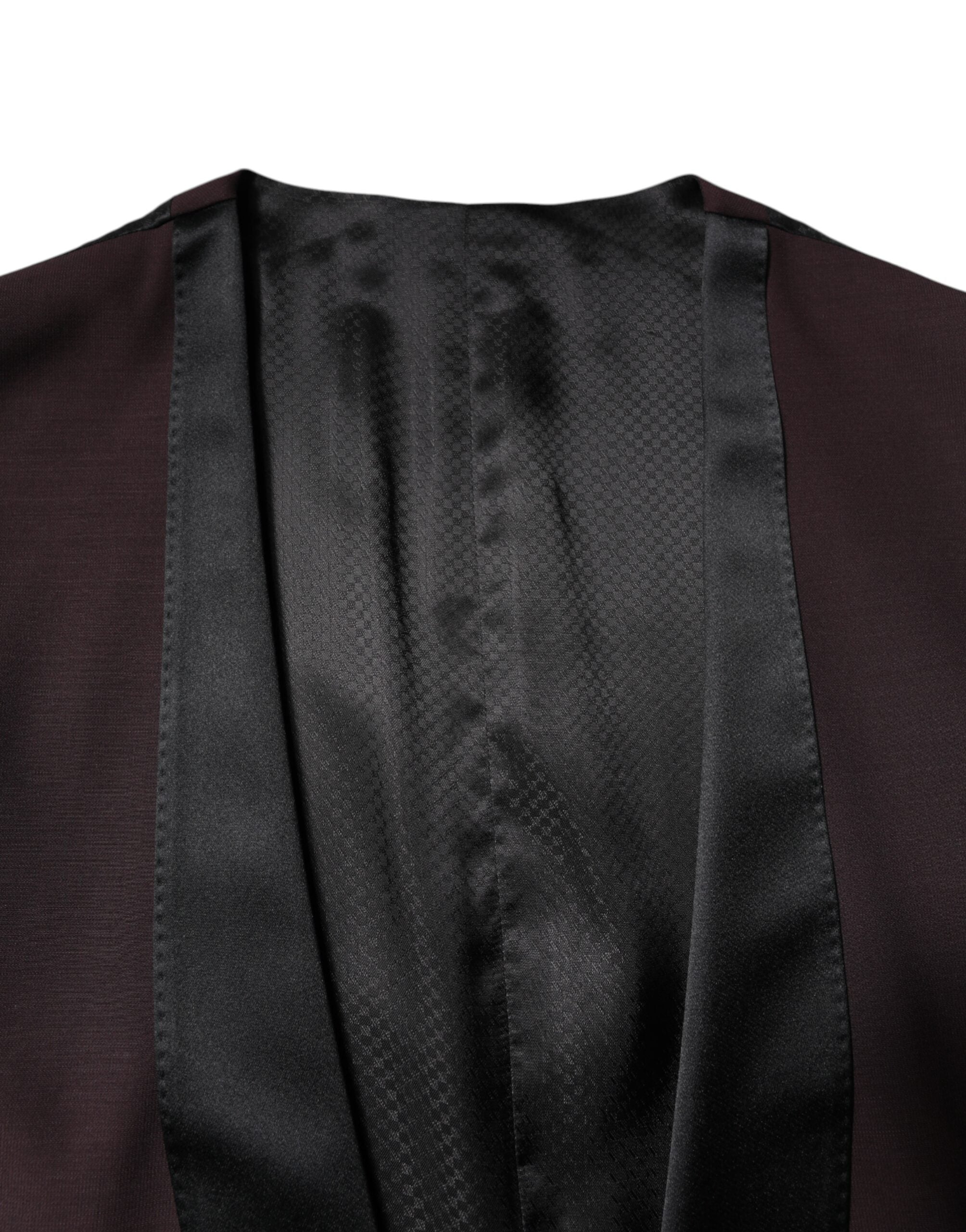 Dolce & Gabbana Maroon Wool Waistcoat Dress Formal Men's Vest