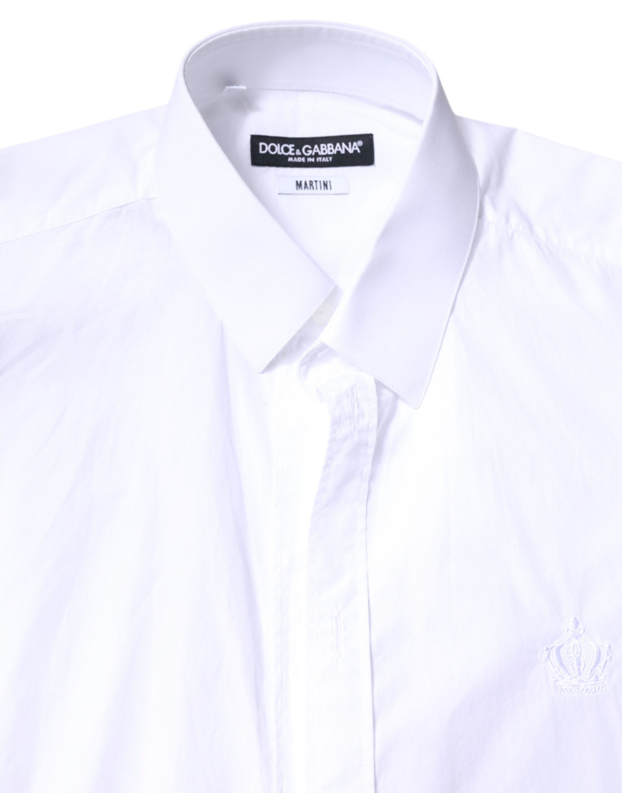 Dolce & Gabbana White MARTINI Cotton Men Formal Dress Men's Shirt (Pre-Owned)