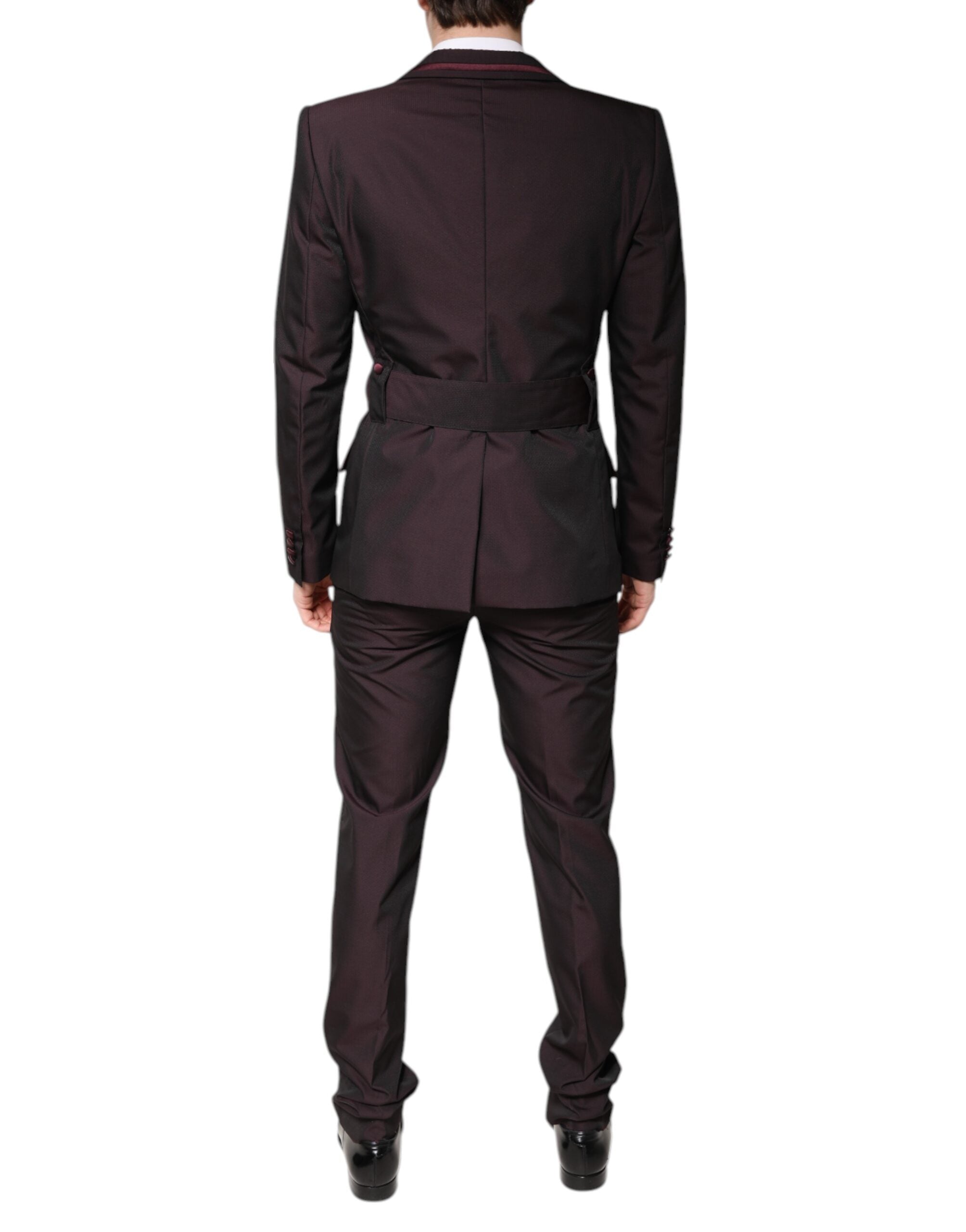 Dolce & Gabbana Maroon Single Breasted Formal 2 Piece Men's Suit