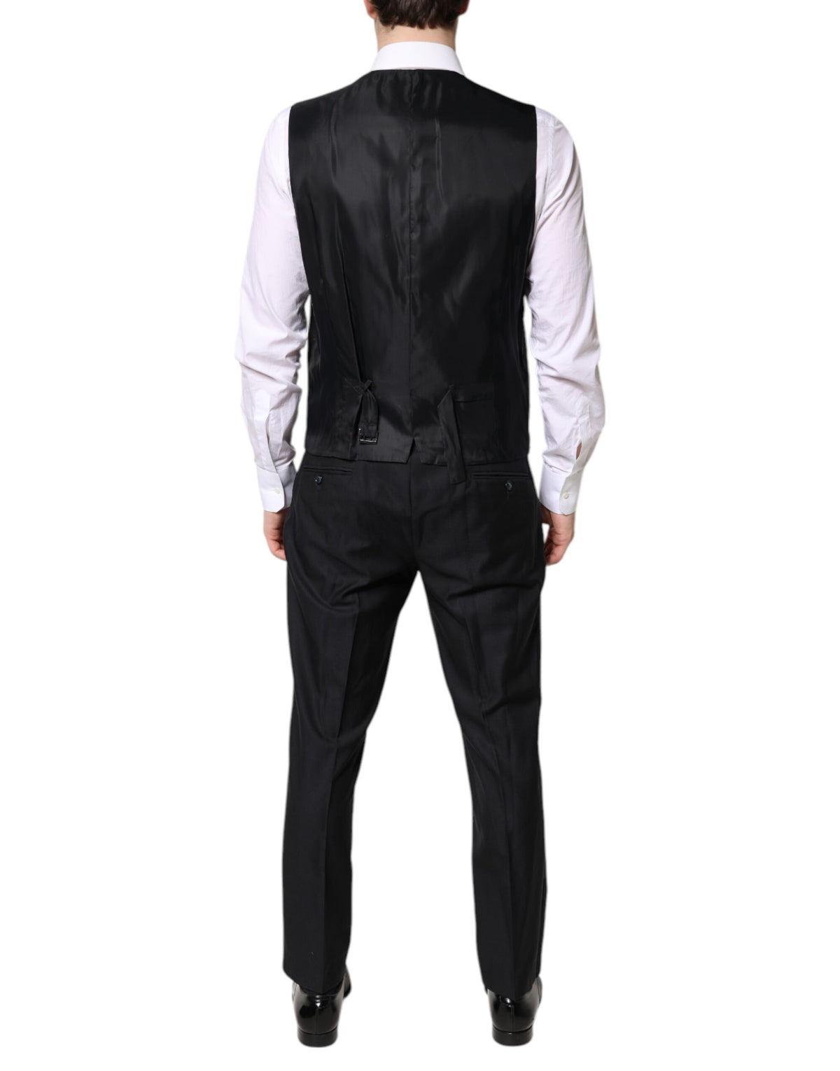 Dolce & Gabbana Black Double Breasted Formal 3 Piece Men's Suit