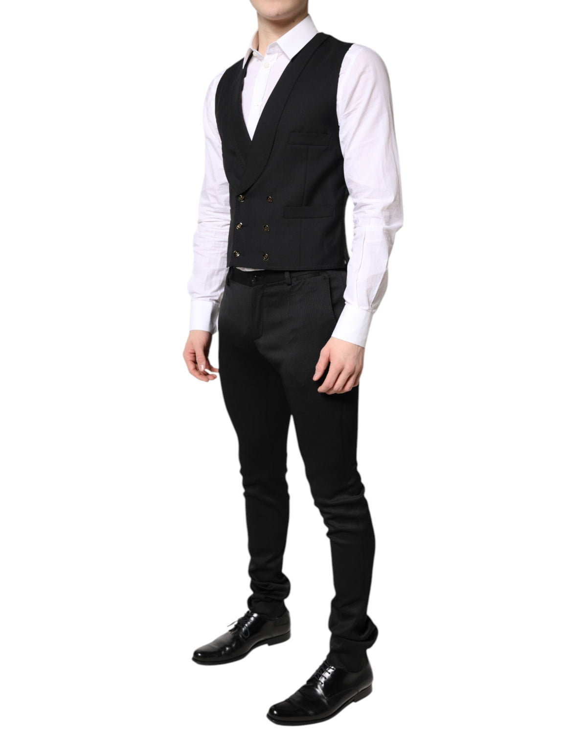 Dolce & Gabbana Black Single Breasted Formal Blazer with Men's Vest