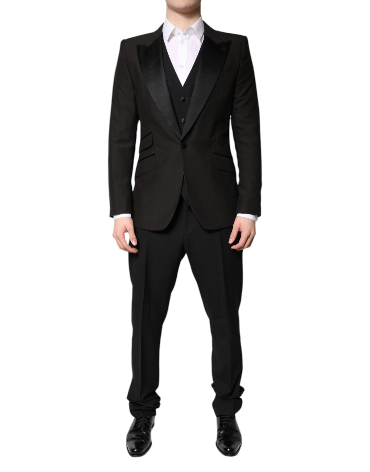Dolce & Gabbana Dark Gray Single Breasted Formal 3 Piece Men's Suit