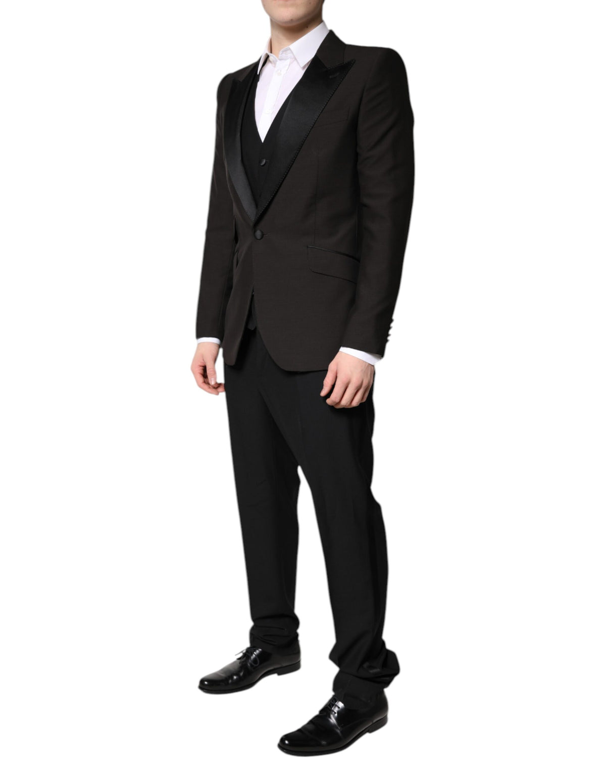 Dolce & Gabbana Dark Gray Single Breasted Formal 3 Piece Men's Suit