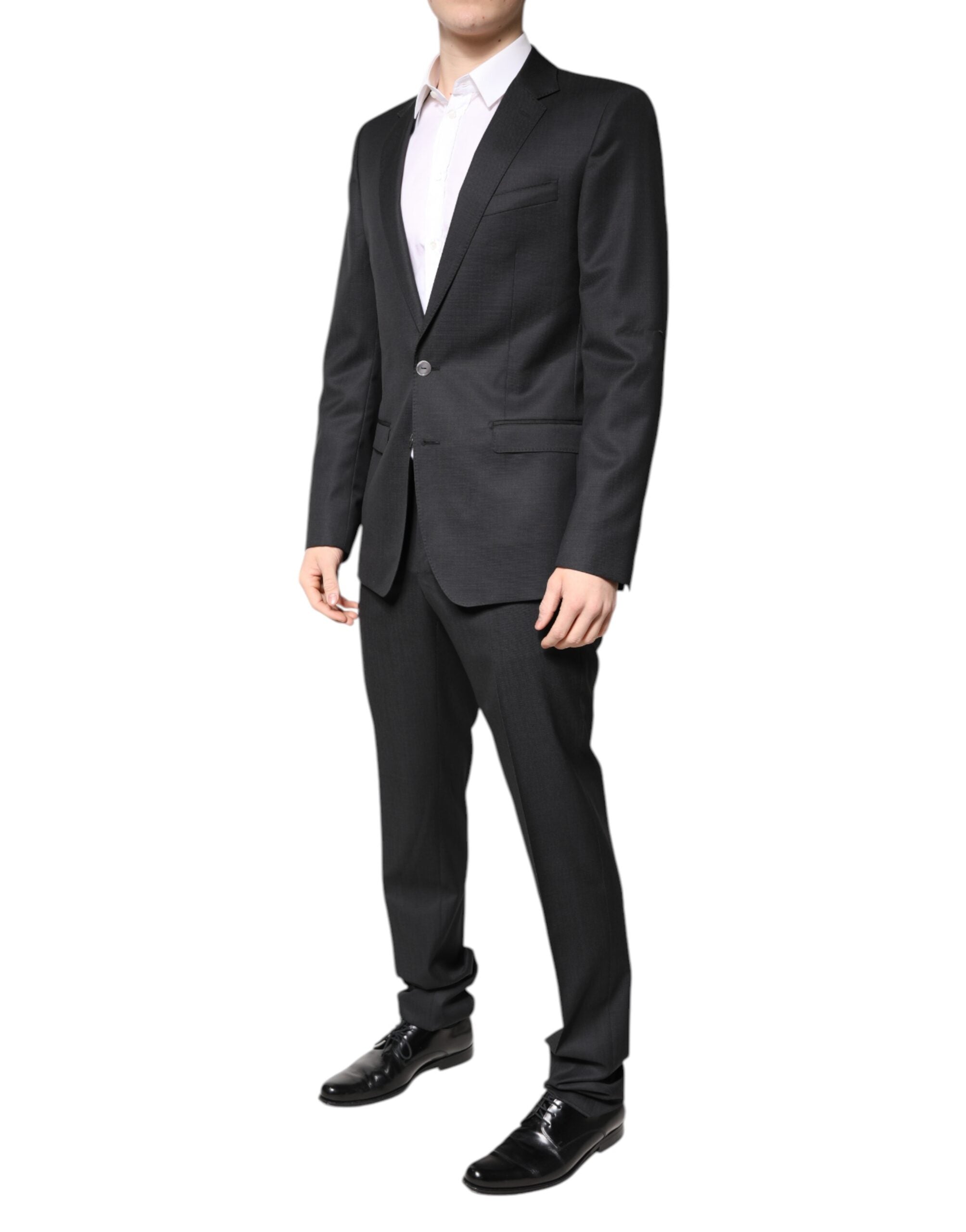 Dolce & Gabbana Dark Gray Wool Single Breasted 2 Piece Men's Suit (Pre-Owned)
