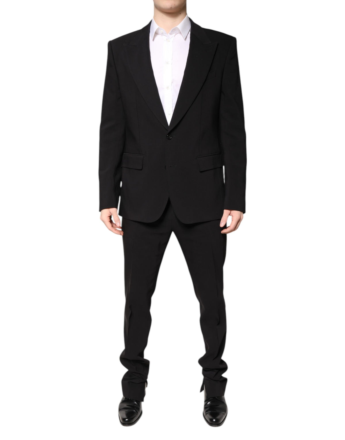 Dolce & Gabbana Black Cotton Single Breasted 2 Piece Men's Suit (Pre-Owned)