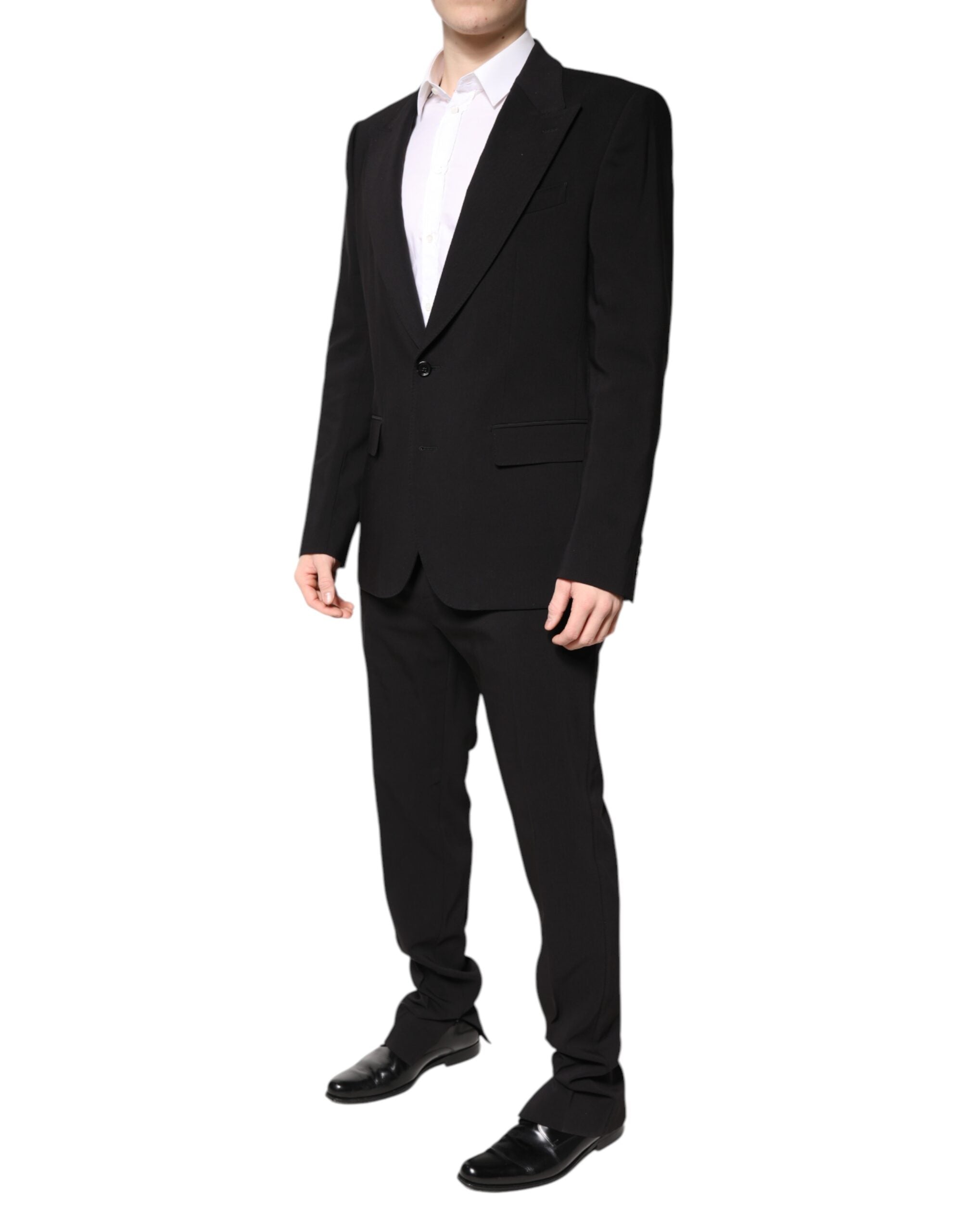 Dolce & Gabbana Black Cotton Single Breasted 2 Piece Men's Suit (Pre-Owned)