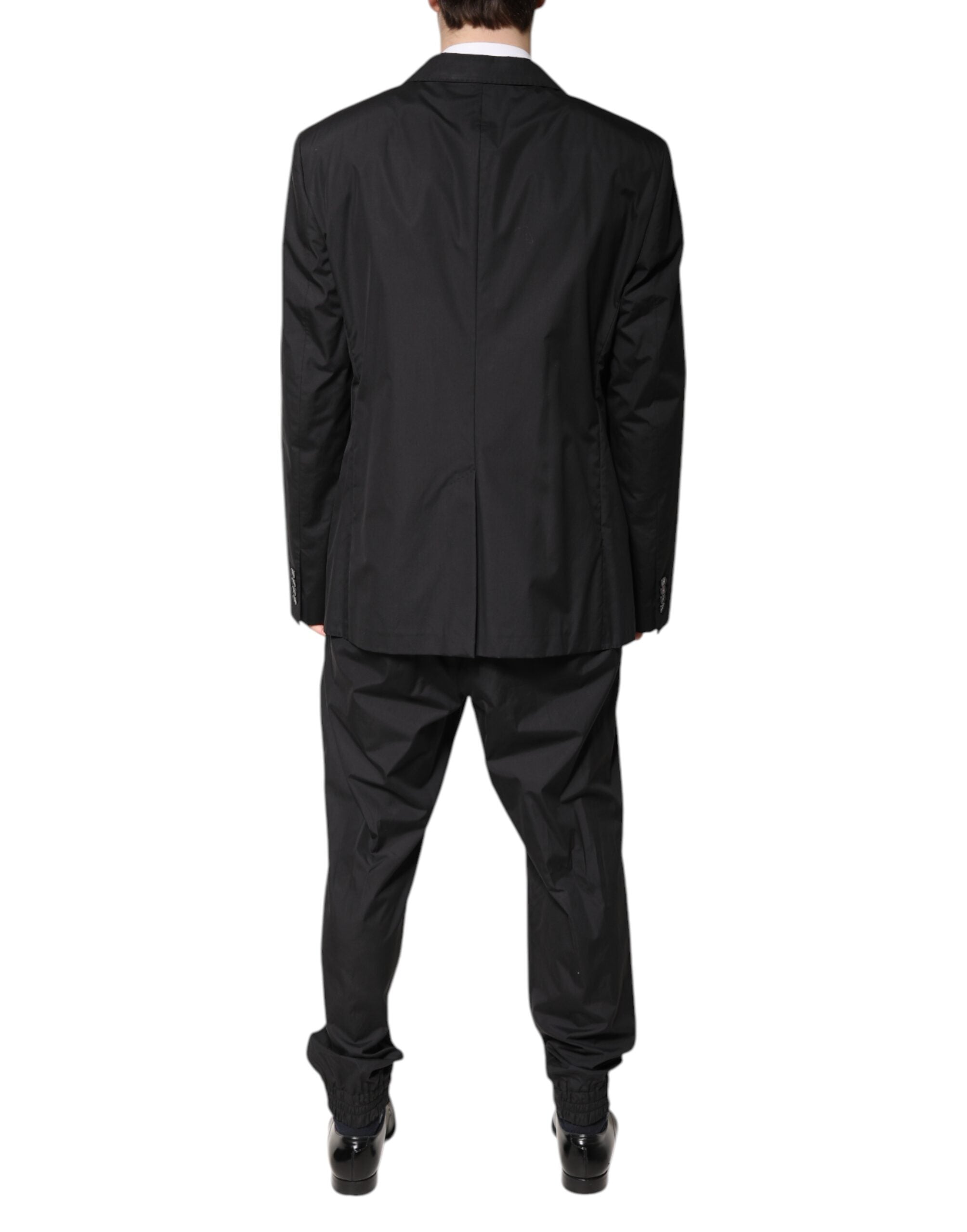 Dolce & Gabbana Black Cotton Single Breasted 2 Piece Men's Suit