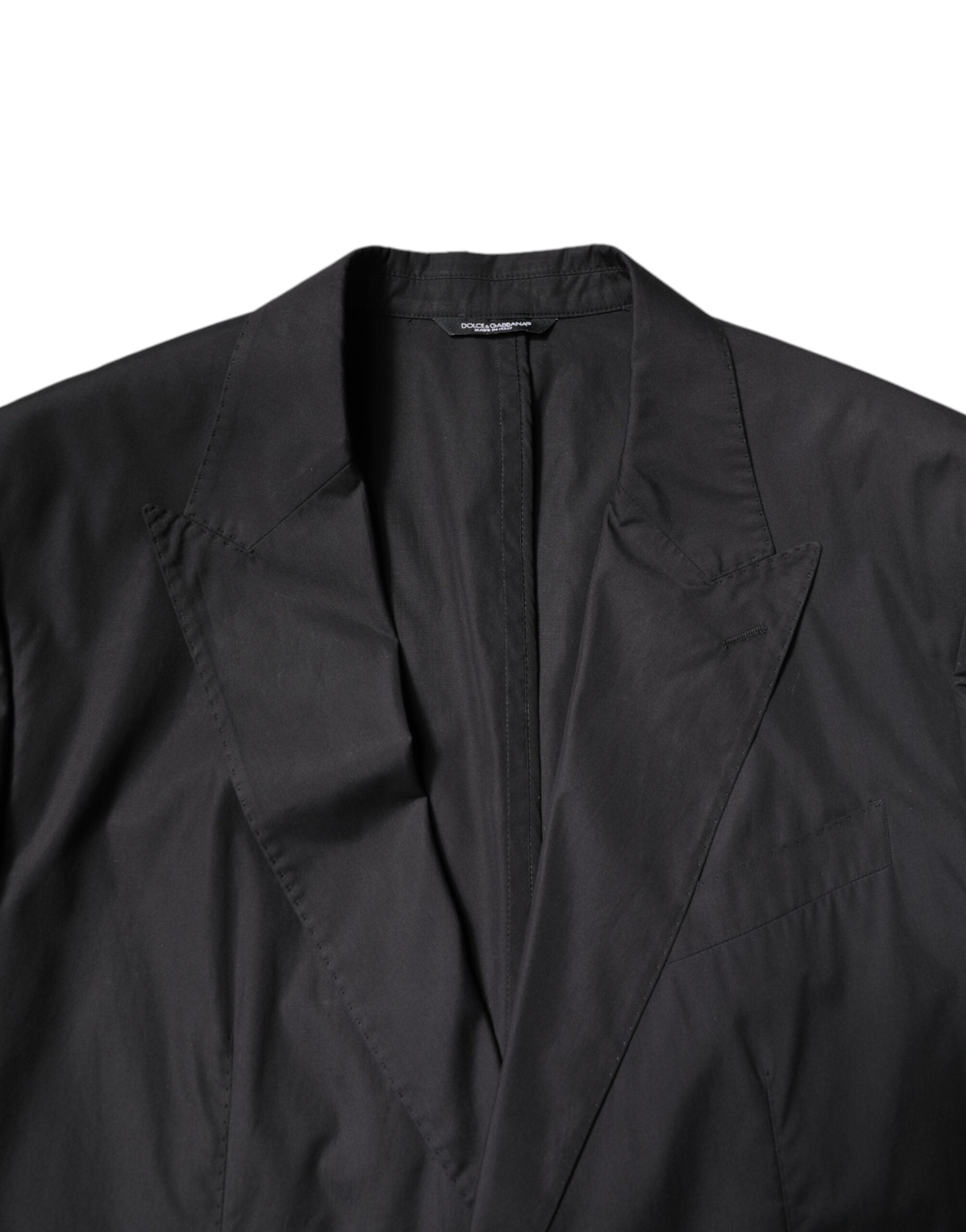 Dolce & Gabbana Black Cotton Single Breasted 2 Piece Men's Suit