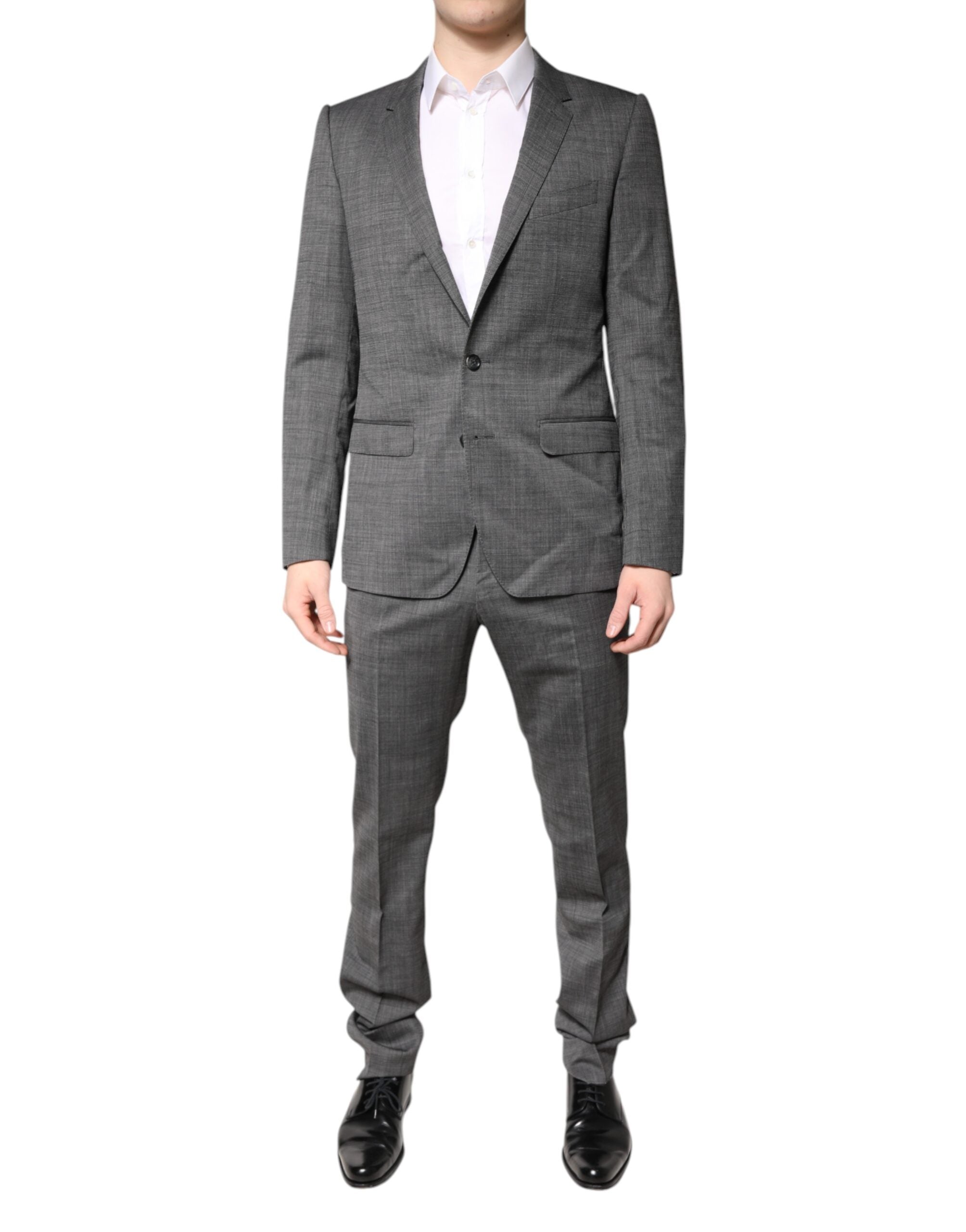 Dolce & Gabbana Gray Wool Single Breasted 2 Piece Men's Suit (Pre-Owned)