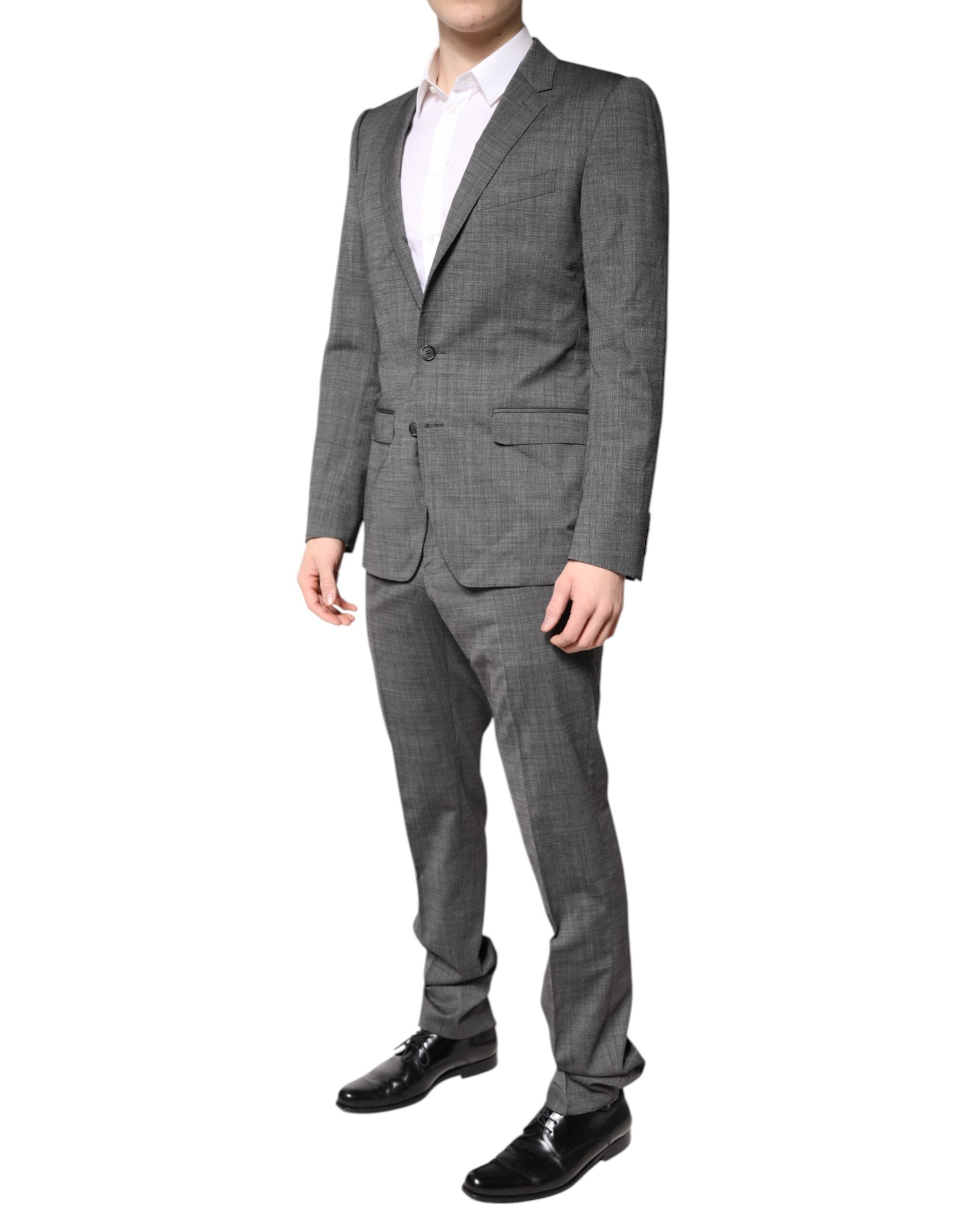 Dolce & Gabbana Gray Wool Single Breasted 2 Piece Men's Suit (Pre-Owned)