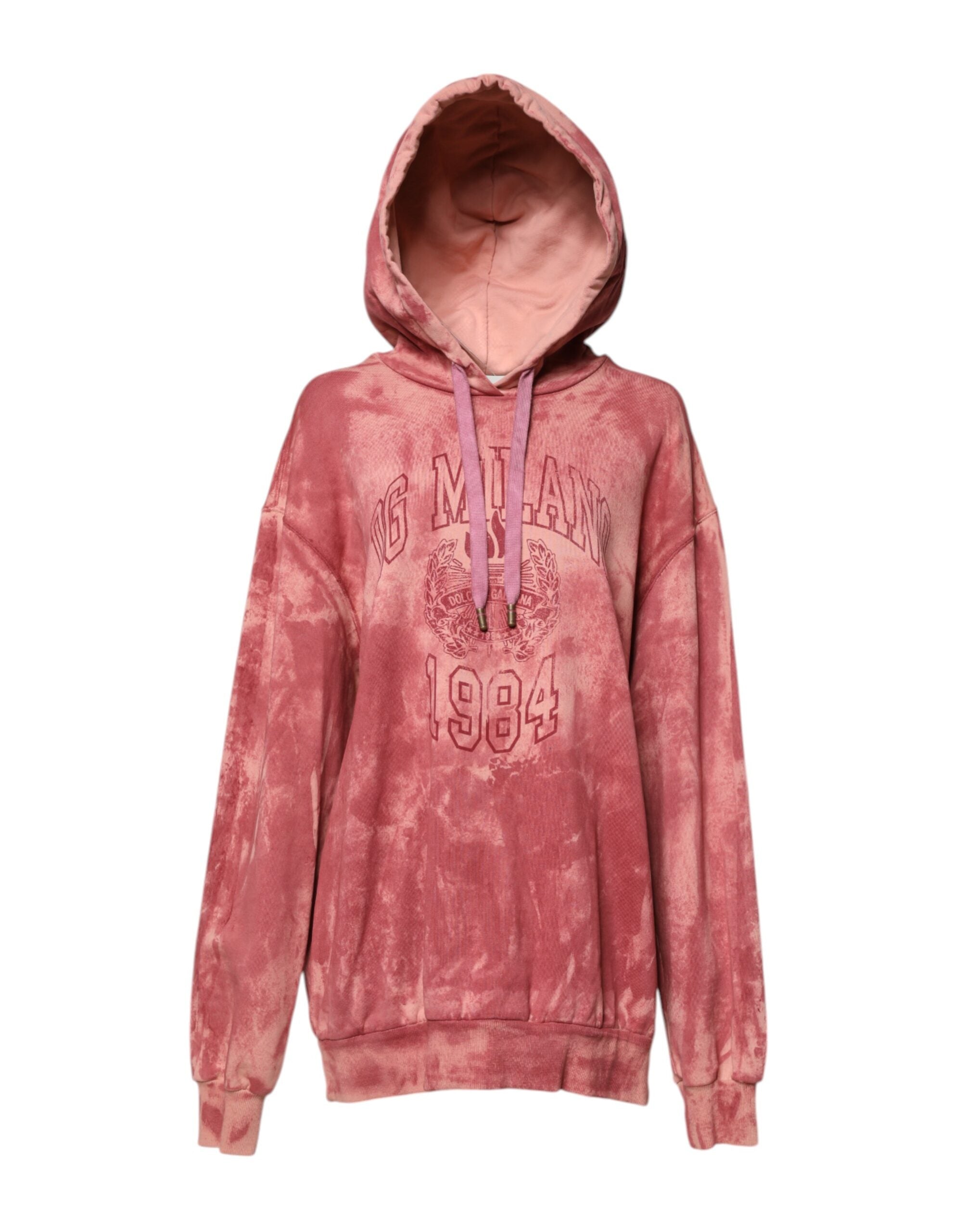 Dolce & Gabbana Pink Wash DG MILANO Hooded Pullover Women's Sweater (Pre-Owned)